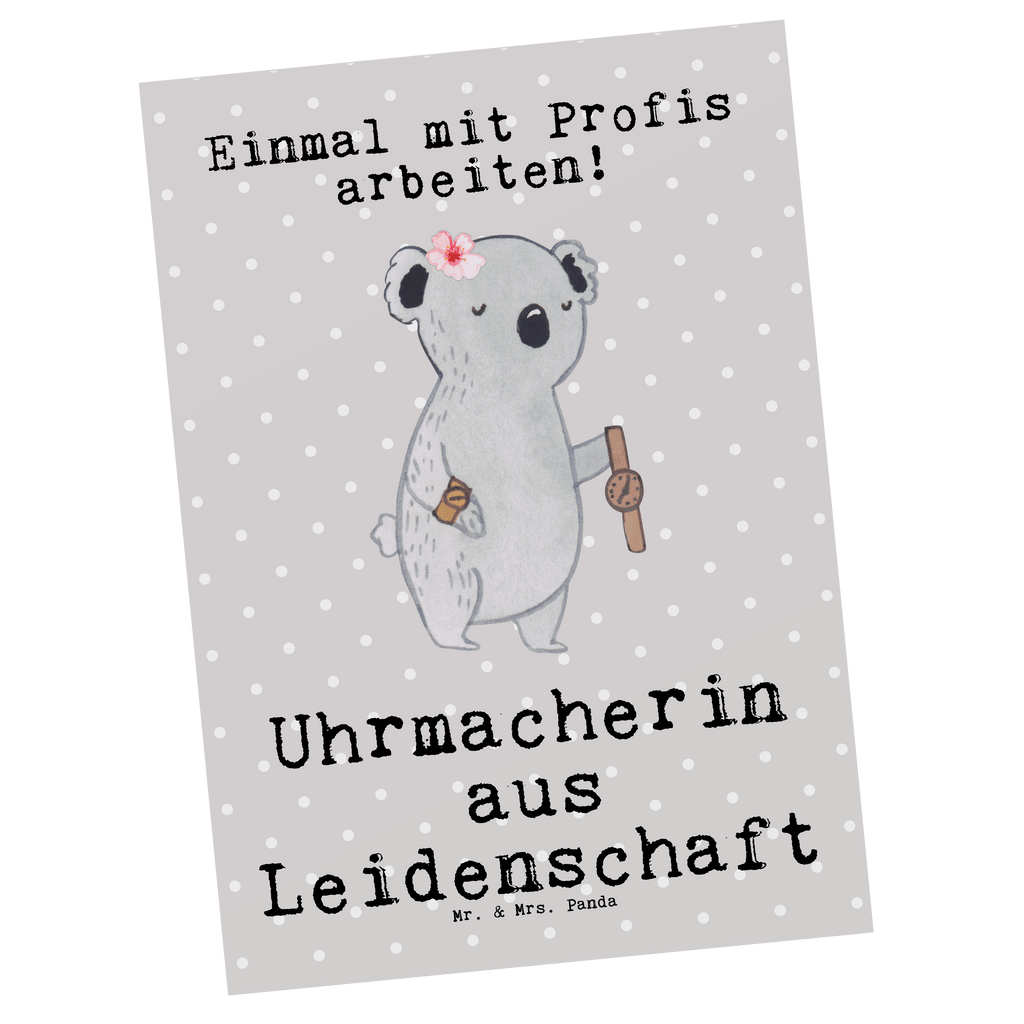 Postkarte Uhrmacherin aus Leidenschaft Postkarte, Karte, Geschenkkarte, Grußkarte, Einladung, Ansichtskarte, Geburtstagskarte, Einladungskarte, Dankeskarte, Ansichtskarten, Einladung Geburtstag, Einladungskarten Geburtstag, Beruf, Ausbildung, Jubiläum, Abschied, Rente, Kollege, Kollegin, Geschenk, Schenken, Arbeitskollege, Mitarbeiter, Firma, Danke, Dankeschön