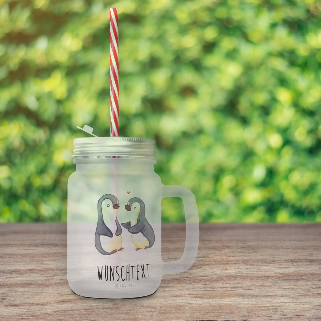 Personalisiertes Trinkglas Mason Jar Pinguine trösten Personalisiertes Mason Jar, Personalisiertes Glas, Personalisiertes Trinkglas, Personalisiertes Henkelglas, Personalisiertes Sommerglas, Personalisiertes Einmachglas, Personalisiertes Cocktailglas, Personalisiertes Cocktail-Glas, mit Namen, Wunschtext, Wunschnamen, Mason Jar selbst bedrucken, Wunschglas mit Namen, Bedrucktes Trinkglas, Geschenk mit Namen, Liebe, Partner, Freund, Freundin, Ehemann, Ehefrau, Heiraten, Verlobung, Heiratsantrag, Liebesgeschenk, Jahrestag, Hocheitstag, Valentinstag, Geschenk für Frauen, Hochzeitstag, Mitbringsel, Geschenk für Freundin, Geschenk für Partner, Liebesbeweis, für Männer, für Ehemann