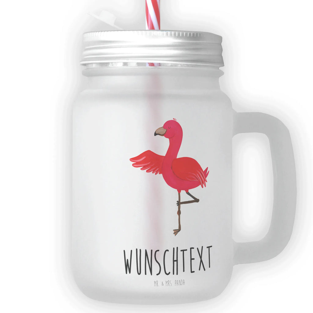 Personalisiertes Trinkglas Mason Jar Flamingo Yoga Personalisiertes Mason Jar, Personalisiertes Glas, Personalisiertes Trinkglas, Personalisiertes Henkelglas, Personalisiertes Sommerglas, Personalisiertes Einmachglas, Personalisiertes Cocktailglas, Personalisiertes Cocktail-Glas, mit Namen, Wunschtext, Wunschnamen, Mason Jar selbst bedrucken, Wunschglas mit Namen, Bedrucktes Trinkglas, Geschenk mit Namen, Flamingo, Vogel, Yoga, Namaste, Achtsamkeit, Yoga-Übung, Entspannung, Ärger, Aufregen, Tiefenentspannung