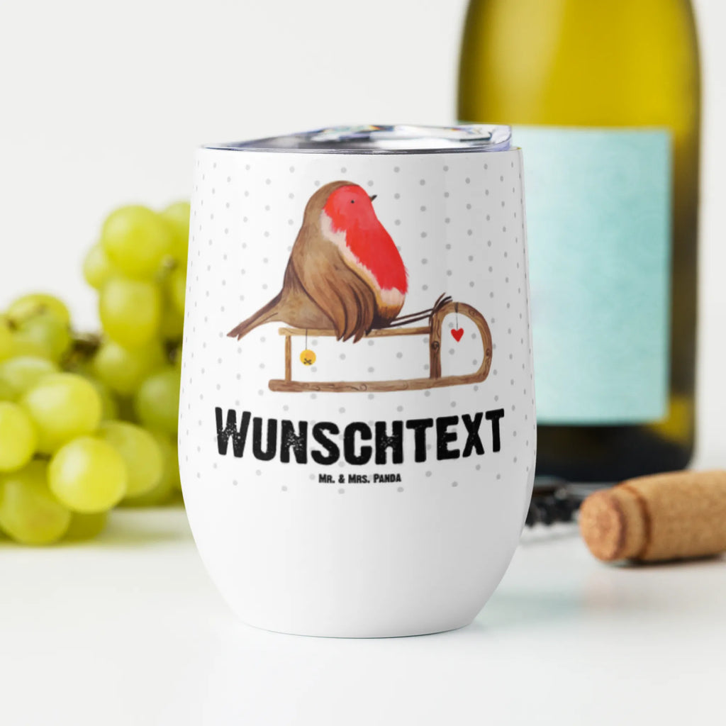 Personalisierter Weinbecher Rotkehlchen Schlitten Personalisierter Weinbecher, Personalisierter Glühwein Becher, Heißgetränke, Personalisierter Trinkbecher, Personalisierter Weinkelch, Personalisiertes Weingläser, hochwertiger Weinbecher, Weinbecher Reisen, Weinbecher unterwegs, Personalisertes Sommerglas, mit Namen, Wunschtext, Personalisierung, selbst bedrucken, Personalisiertes Weinglas, Winter, Weihnachten, Weihnachtsdeko, Nikolaus, Advent, Heiligabend, Wintermotiv, Schlitten, Vogel