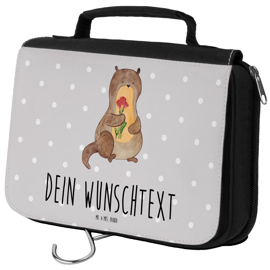 Personalisierter Kulturbeutel Otter Blumenstrauß Personalisierter Kulturbeutel, Personalisierte Waschtasche, Personalisierte Kosmetiktasche, Damen, Herren, Personalisierte Aufbewahrungstasche, Personalisierte Schminktasche, Personalisierter Kosmetikbeutel, Personalisierter Organizer, Personalisierte Kulturtasche, Personalisierte Schminkutensil, Personalisierung, Wunschtext, Wunschname, Selbst bedrucken, Kulturbeutel mit Namen, Otter, Fischotter, Seeotter, Otter Seeotter See Otter