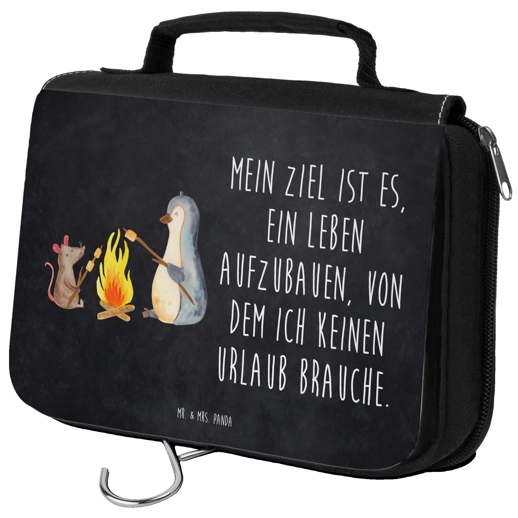 Kulturbeutel Pinguin Lagerfeuer Kulturbeutel, Zum Aufhängen, Waschtasche, Kosmetiktasche, Damen, Herren, Aufbewahrungstasche, Schminktasche, Kosmetikbeutel, Organizer, Kulturtasche, Schminkutensil, Pinguin, Maus, Pinguine, Lagerfeuer, Leben, Arbeit, Job, Motivation, Büro, Büroalltag, Lebensspruch, Lebensmotivation, Neustart, Liebe, grillen, Feuer, Marshmallows