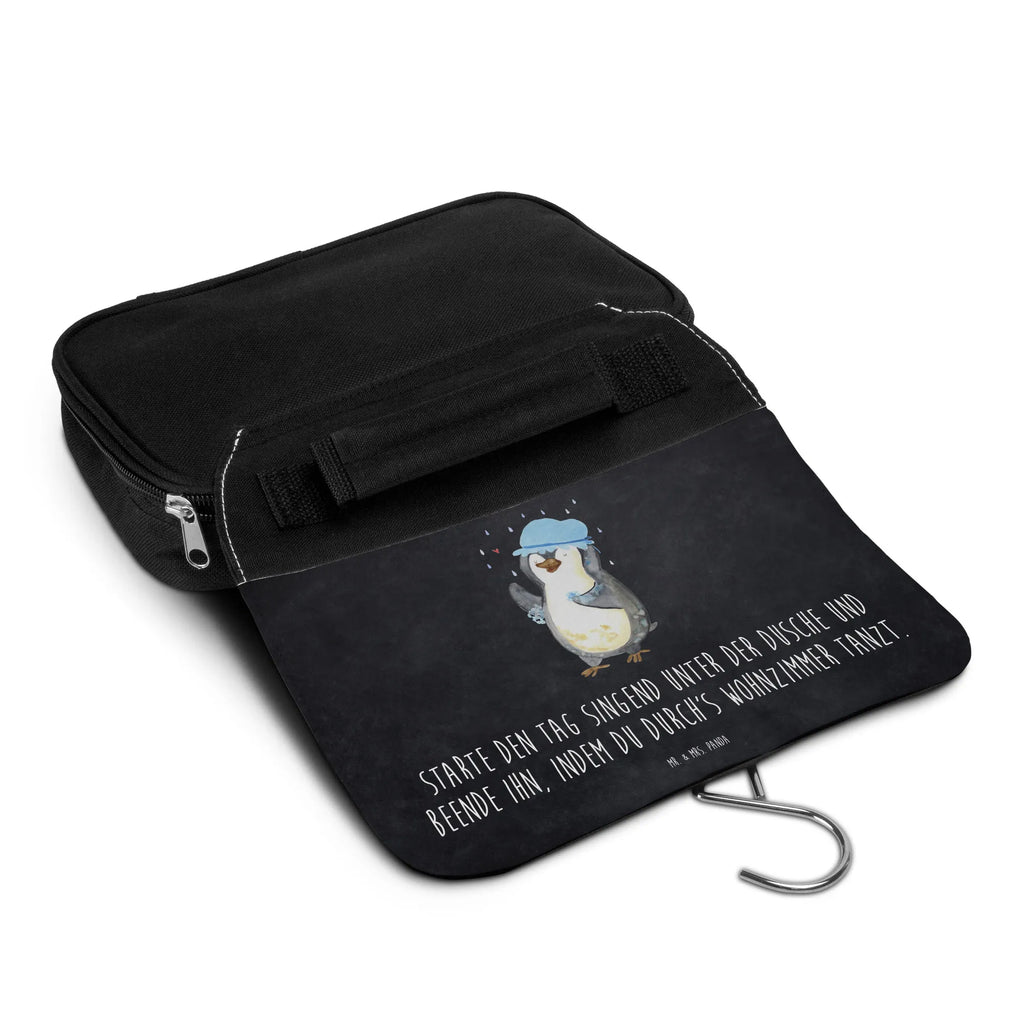 Kulturbeutel Pinguin Duschen Kulturbeutel, Zum Aufhängen, Waschtasche, Kosmetiktasche, Damen, Herren, Aufbewahrungstasche, Schminktasche, Kosmetikbeutel, Organizer, Kulturtasche, Schminkutensil, Pinguin, Pinguine, Dusche, duschen, Lebensmotto, Motivation, Neustart, Neuanfang, glücklich sein