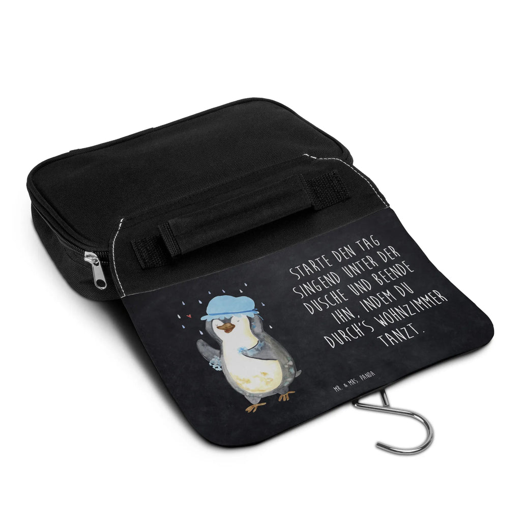 Kulturbeutel Pinguin Duschen Kulturbeutel, Zum Aufhängen, Waschtasche, Kosmetiktasche, Damen, Herren, Aufbewahrungstasche, Schminktasche, Kosmetikbeutel, Organizer, Kulturtasche, Schminkutensil, Pinguin, Pinguine, Dusche, duschen, Lebensmotto, Motivation, Neustart, Neuanfang, glücklich sein