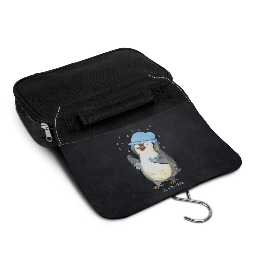 Kulturbeutel Pinguin Duschen Kulturbeutel, Zum Aufhängen, Waschtasche, Kosmetiktasche, Damen, Herren, Aufbewahrungstasche, Schminktasche, Kosmetikbeutel, Organizer, Kulturtasche, Schminkutensil, Pinguin, Pinguine, Dusche, duschen, Lebensmotto, Motivation, Neustart, Neuanfang, glücklich sein