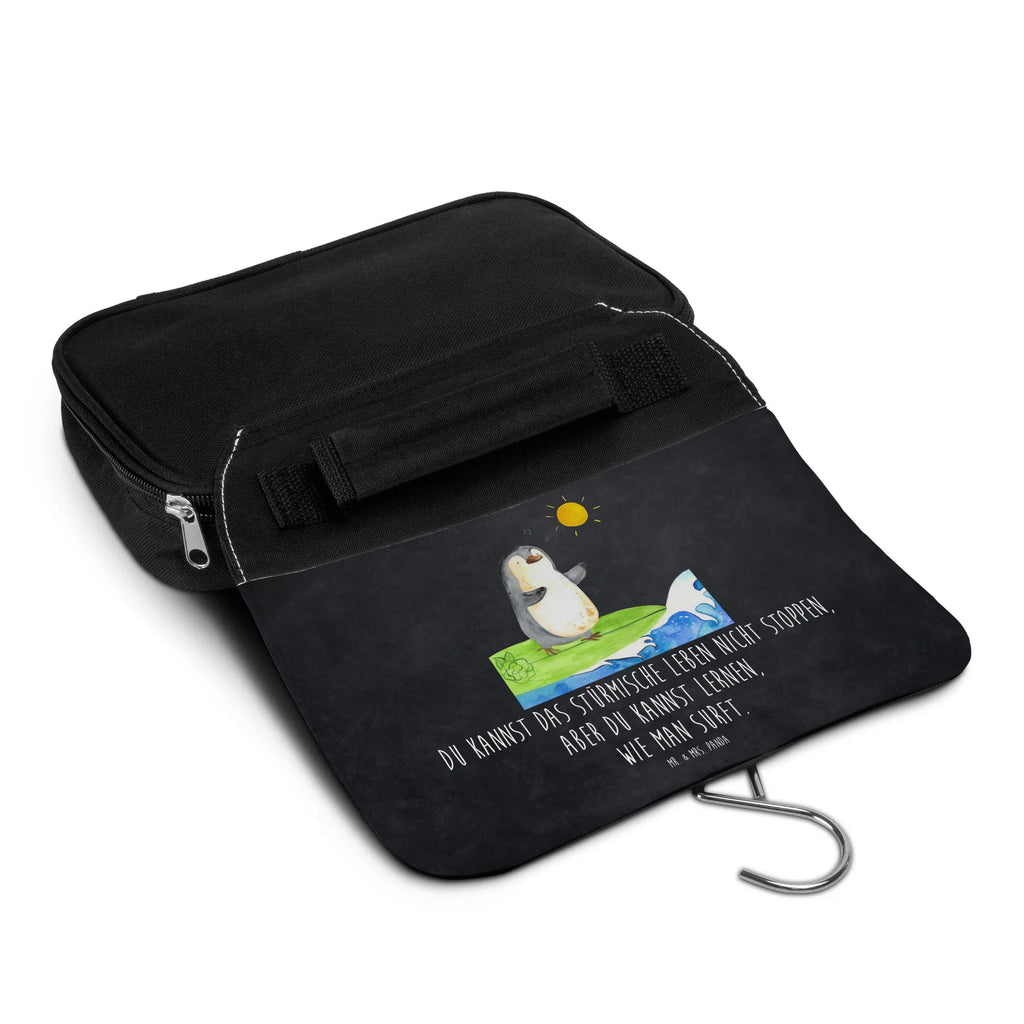 Kulturbeutel Pinguin Surfer Kulturbeutel, Zum Aufhängen, Waschtasche, Kosmetiktasche, Damen, Herren, Aufbewahrungstasche, Schminktasche, Kosmetikbeutel, Organizer, Kulturtasche, Schminkutensil, Pinguin, Pinguine, surfen, Surfer, Hawaii, Urlaub, Wellen, Wellen reiten, Portugal