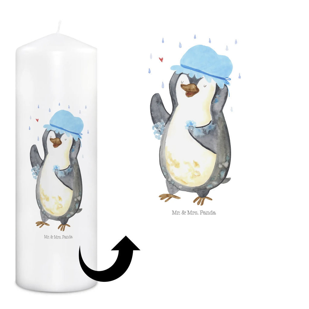 Kerze Pinguin duscht Kerze, Taufkerze, Kommunionskerze, Geburtstagskerze, Geschenk Kerze, Taufgeschenk Kerze, Kerze mit Druck, Besondere Kerze, Geschenkidee Kerze, Kerze für Kommunion, Geburtstag Kerze, Kommunion Kerze, Pinguin, Pinguine, Dusche, duschen, Lebensmotto, Motivation, Neustart, Neuanfang, glücklich sein