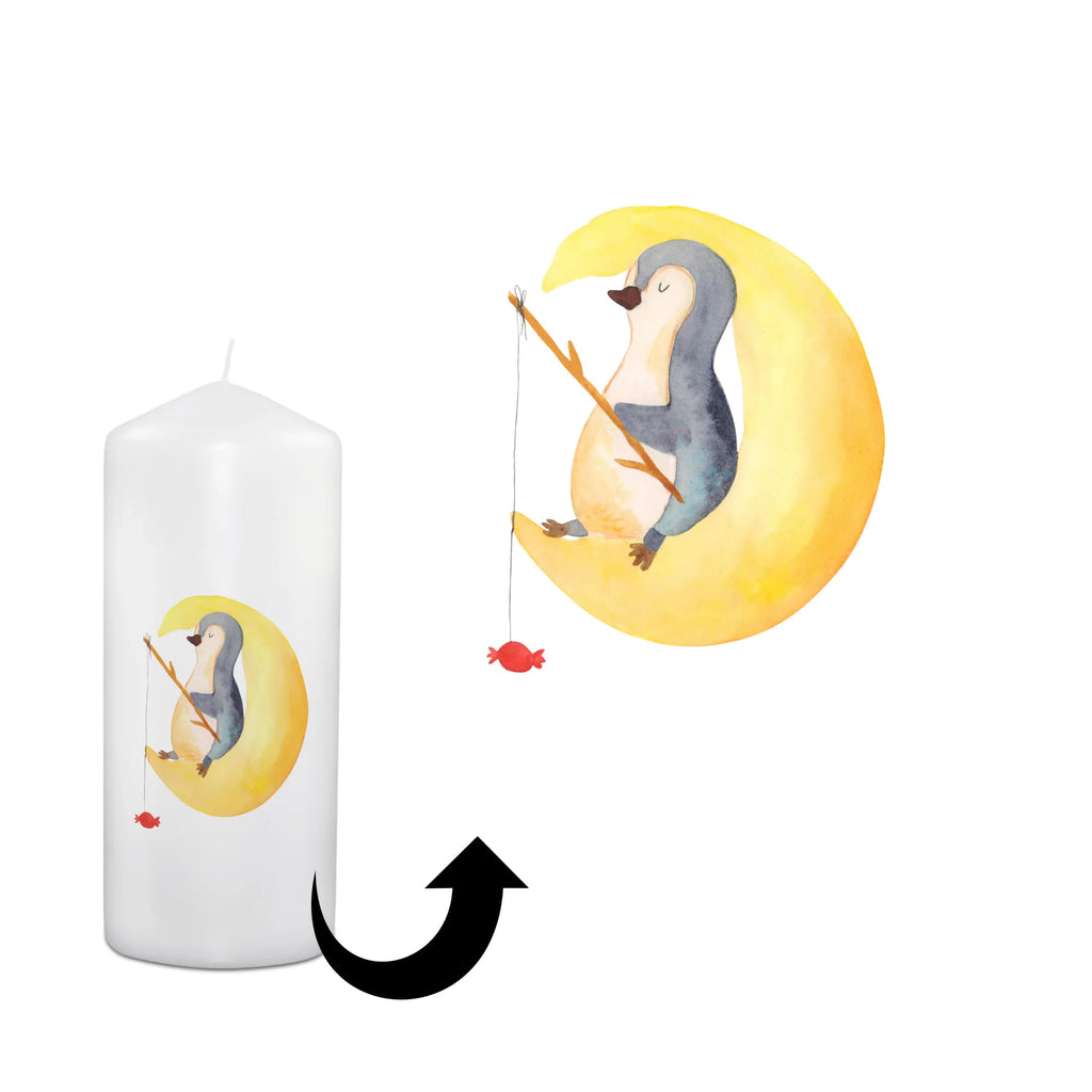 Kerze Pinguin Mond Kerze, Taufkerze, Kommunionskerze, Geburtstagskerze, Geschenk Kerze, Taufgeschenk Kerze, Kerze mit Druck, Besondere Kerze, Geschenkidee Kerze, Kerze für Kommunion, Geburtstag Kerze, Kommunion Kerze, Pinguin, Pinguine, Spruch, schlafen, Nachtruhe, Einschlafen, Schlafzimmer, Schlafstörungen, Gästezimmer