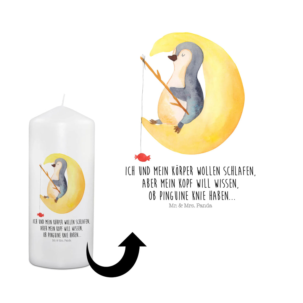 Kerze Pinguin Mond Kerze, Taufkerze, Kommunionskerze, Geburtstagskerze, Geschenk Kerze, Taufgeschenk Kerze, Kerze mit Druck, Besondere Kerze, Geschenkidee Kerze, Kerze für Kommunion, Geburtstag Kerze, Kommunion Kerze, Pinguin, Pinguine, Spruch, schlafen, Nachtruhe, Einschlafen, Schlafzimmer, Schlafstörungen, Gästezimmer