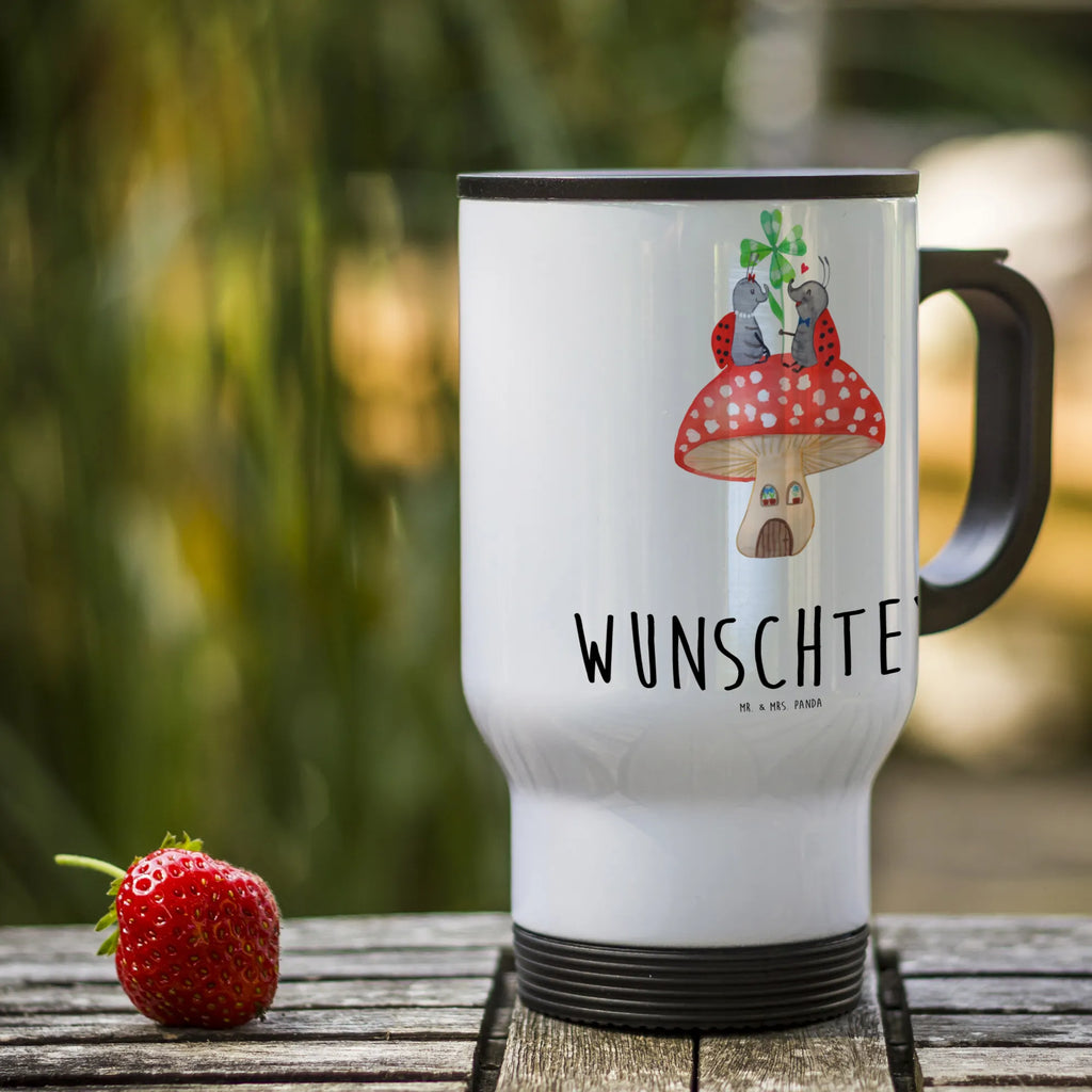 Personalisierter Thermobecher Marienkäfer Paar Fliegenpilz Personalisierter Thermobecher, Personalisierter To Go Becher, Personalisierte Thermotasse, Personalisierter Kaffeebecher, Personalisierter Isolierbecher, Thermobecher personalisieren, Thermobecher mit Namen, Thermobecher selbst gestalten, Wunschname, Spülmaschinenfest, Bedrucken, Isolierbecher mit Namen, Isolierbecher selbst gestalten, Thermotasse personalisieren, Thermotasse mit Namen, Tiermotive, Gute Laune, lustige Sprüche, Tiere, Haus, Wohnung, zuhause, Fliegenpilz, Marienkäfer, Fleigenpilzhaus