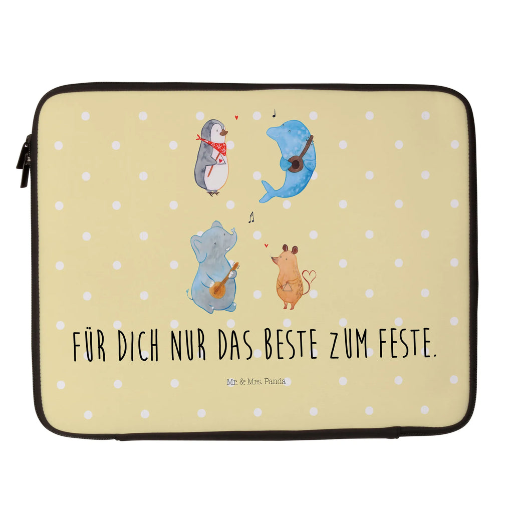 Notebook Tasche Big Band Notebook Tasche, Laptop, Computertasche, Tasche, Notebook-Tasche, Notebook-Reisehülle, Notebook Schutz, Tiermotive, Gute Laune, lustige Sprüche, Tiere, Hund, Pinguin, Maus, Elefant, Delfin, Gitarre, Band, Triangel, Musikanten, Musik