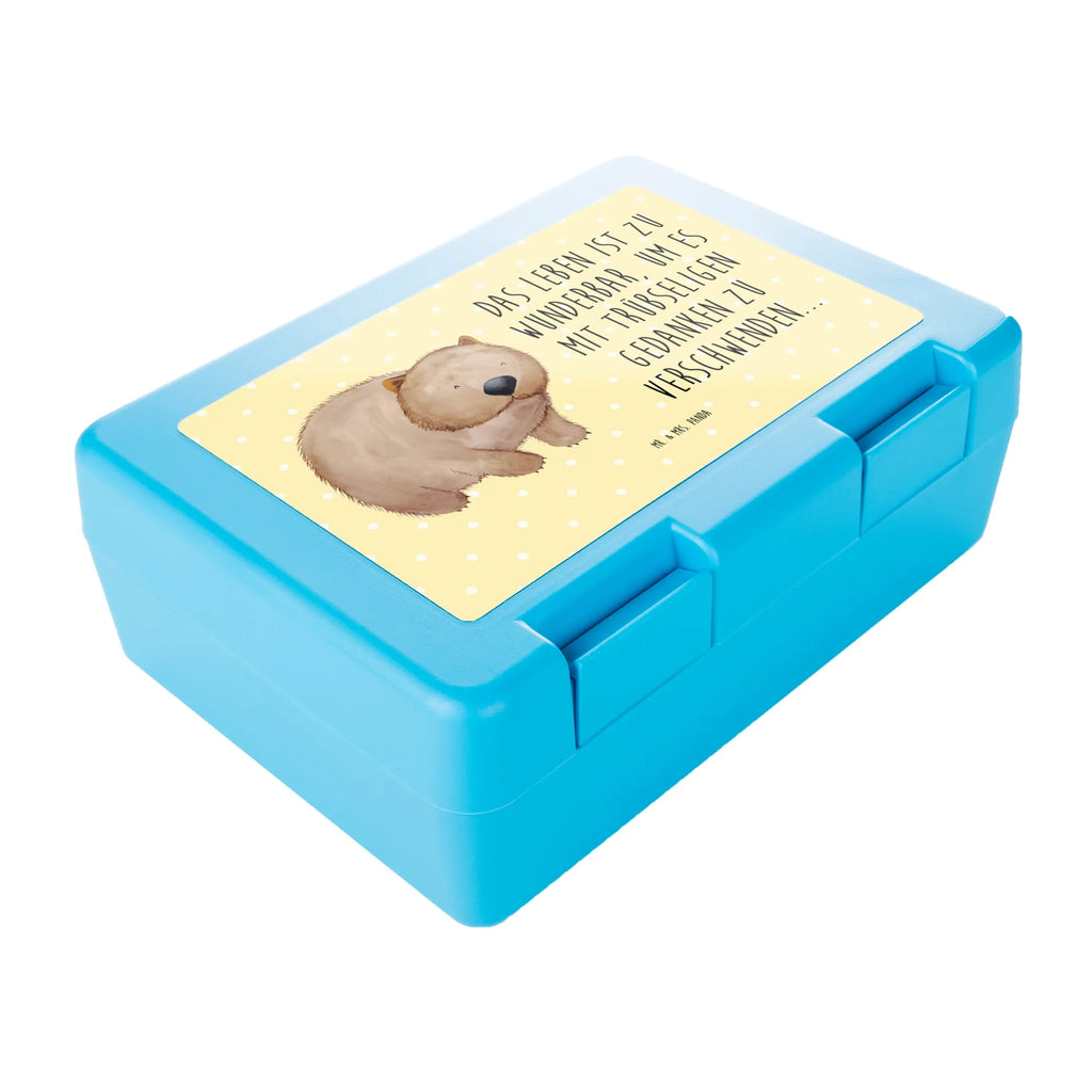 Brotdose Wombat Brotbox, Snackbox, Lunch box, Butterbrotdose, Brotzeitbox, Tiermotive, Gute Laune, lustige Sprüche, Tiere, Wombat, Das Leben ist schön, Motivation, Spruch, Australien