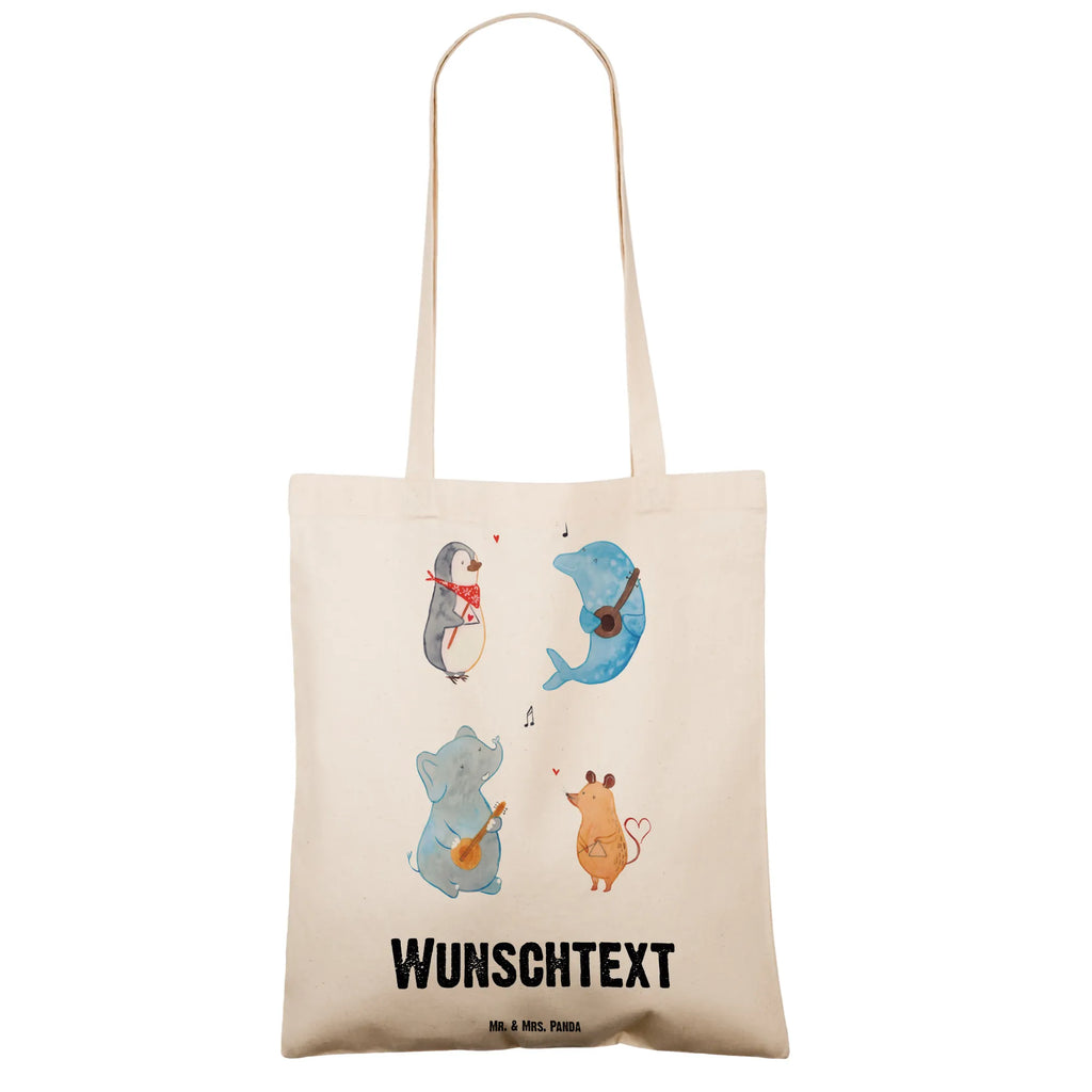 Personalisierte Tragetasche Big Band Personalisierte Beuteltasche, Personalisierter Beutel, Personalisierte Einkaufstasche, Personalisierter Jutebeutel, Personalisierter Stoffbeutel, Tragetasche mit Namen, Einkaufstasche mit Namen, Stoffbeutel mit Namen, Personalisierte Tasche, Personalisierte Jutetasche, Personalisierte Kindergartentasche, Tiermotive, Gute Laune, lustige Sprüche, Tiere, Hund, Pinguin, Maus, Elefant, Delfin, Gitarre, Band, Triangel, Musikanten, Musik