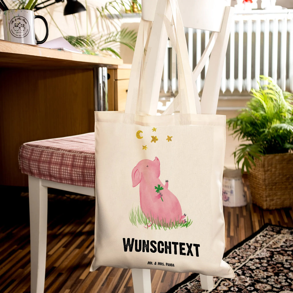 Personalisierte Tragetasche Glücksschwein Personalisierte Beuteltasche, Personalisierter Beutel, Personalisierte Einkaufstasche, Personalisierter Jutebeutel, Personalisierter Stoffbeutel, Tragetasche mit Namen, Einkaufstasche mit Namen, Stoffbeutel mit Namen, Personalisierte Tasche, Personalisierte Jutetasche, Personalisierte Kindergartentasche, Tiermotive, Gute Laune, lustige Sprüche, Tiere, Glücksschwein. Glück, Schwein, Schweinchen, Sterne, Sernchen, Ziele, Träume, Motivation, Glücksbringer