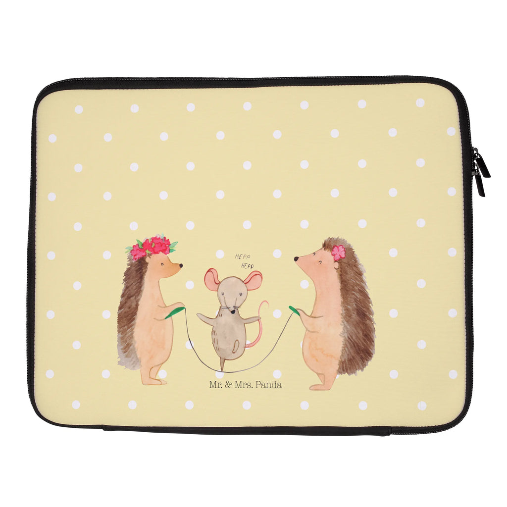 Notebook Tasche Igel Seilhüpfen Notebook Tasche, Laptop, Computertasche, Tasche, Notebook-Tasche, Notebook-Reisehülle, Notebook Schutz, Tiermotive, Gute Laune, lustige Sprüche, Tiere, Igel, Maus, Seilspringen, Seilhüpfen, Kinder, Kindergarten