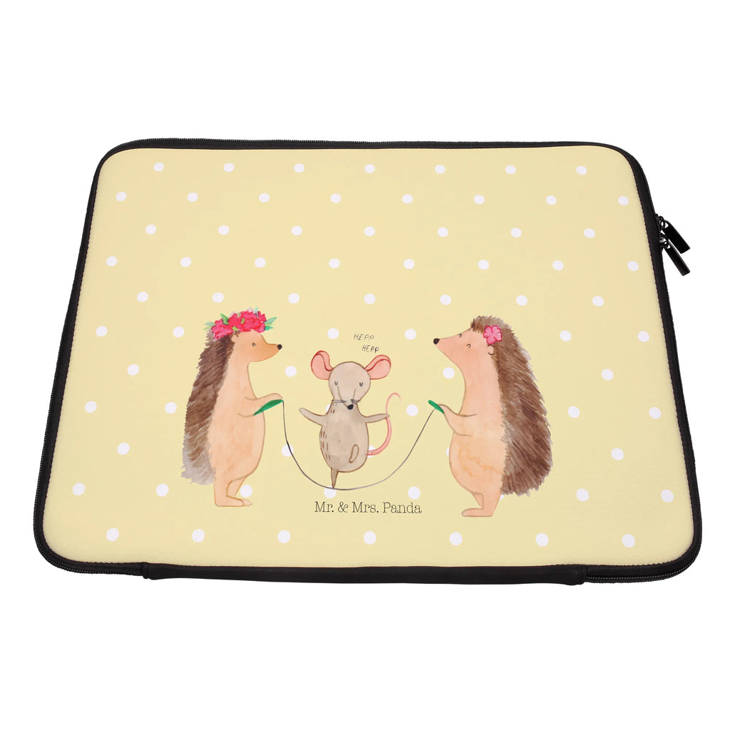 Notebook Tasche Igel Seilhüpfen Notebook Tasche, Laptop, Computertasche, Tasche, Notebook-Tasche, Notebook-Reisehülle, Notebook Schutz, Tiermotive, Gute Laune, lustige Sprüche, Tiere, Igel, Maus, Seilspringen, Seilhüpfen, Kinder, Kindergarten