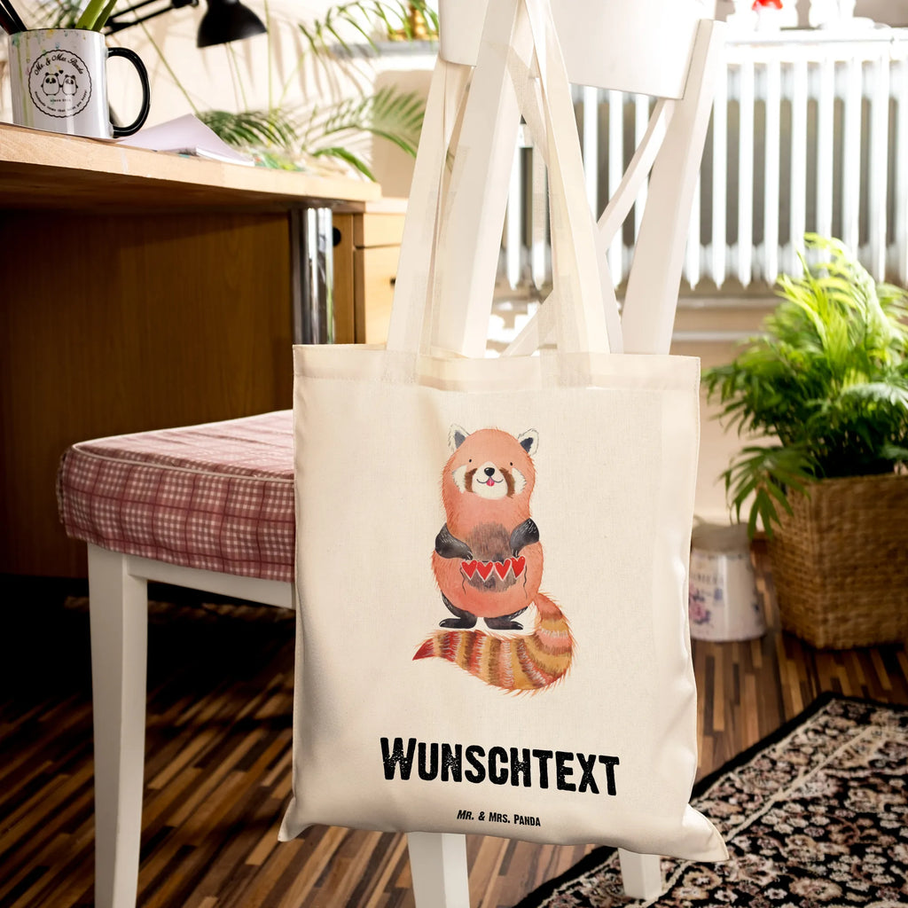 Personalisierte Tragetasche Roter Panda Personalisierte Beuteltasche, Personalisierter Beutel, Personalisierte Einkaufstasche, Personalisierter Jutebeutel, Personalisierter Stoffbeutel, Tragetasche mit Namen, Einkaufstasche mit Namen, Stoffbeutel mit Namen, Personalisierte Tasche, Personalisierte Jutetasche, Personalisierte Kindergartentasche, Tiermotive, Gute Laune, lustige Sprüche, Tiere, Panda, Liebe, Rot, Herz, Liebling, Lieblingsmensch