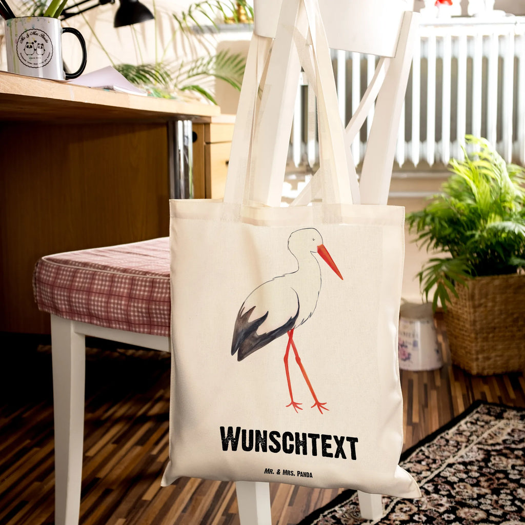 Personalisierte Tragetasche Storch Personalisierte Beuteltasche, Personalisierter Beutel, Personalisierte Einkaufstasche, Personalisierter Jutebeutel, Personalisierter Stoffbeutel, Tragetasche mit Namen, Einkaufstasche mit Namen, Stoffbeutel mit Namen, Personalisierte Tasche, Personalisierte Jutetasche, Personalisierte Kindergartentasche, Tiermotive, Gute Laune, lustige Sprüche, Tiere, Storch, Störche, Schwangerschaft, Geburt, Mutter, Mütter, Mutter werden, Schwanger, Babybauch, Baby