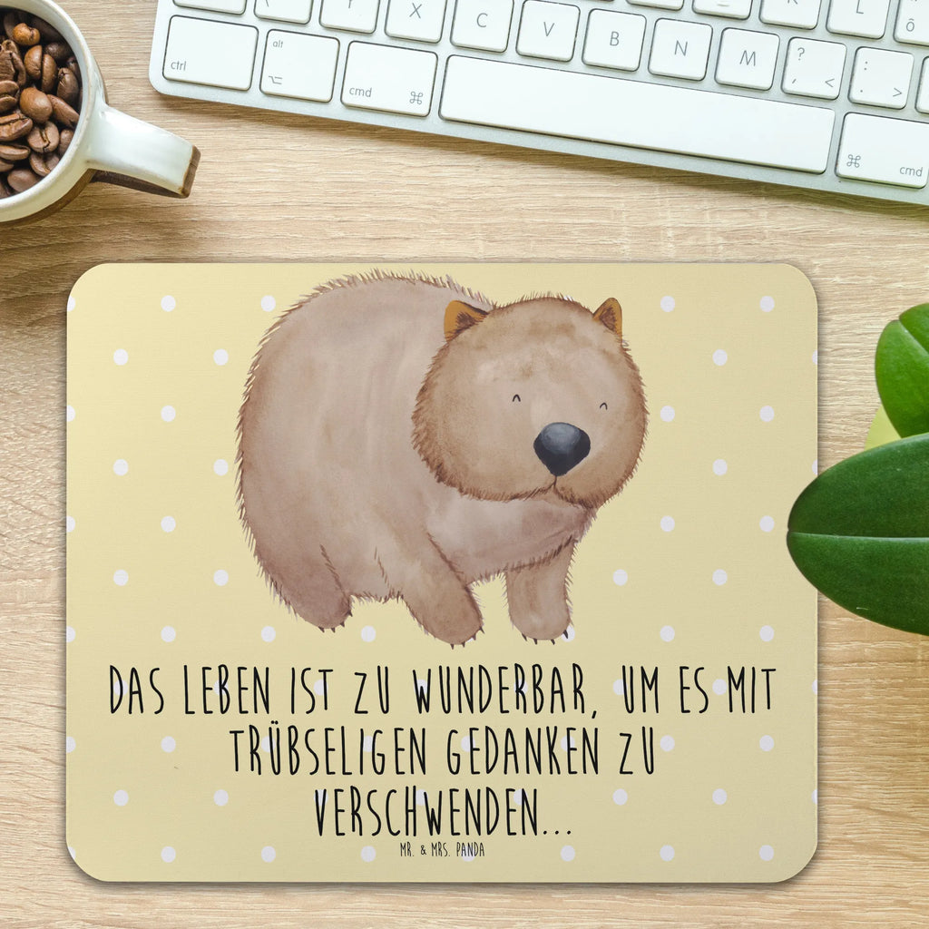 Mauspad Wombat Mousepad, Computer zubehör, Büroausstattung, PC Zubehör, Arbeitszimmer, Mauspad, Einzigartiges Mauspad, Designer Mauspad, Mausunterlage, Mauspad Büro, Tiermotive, Gute Laune, lustige Sprüche, Tiere, Wombat, Das Leben ist schön, Motivation, Spruch, Australien