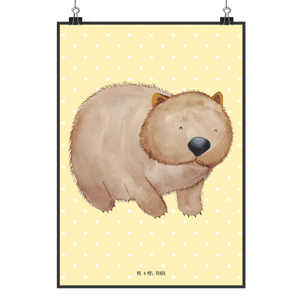 Poster Wombat Poster, Wandposter, Bild, Wanddeko, Küchenposter, Kinderposter, Wanddeko Bild, Raumdekoration, Wanddekoration, Handgemaltes Poster, Mr. & Mrs. Panda Poster, Designposter, Kunstdruck, Posterdruck, Tiermotive, Gute Laune, lustige Sprüche, Tiere, Wombat, Das Leben ist schön, Motivation, Spruch, Australien