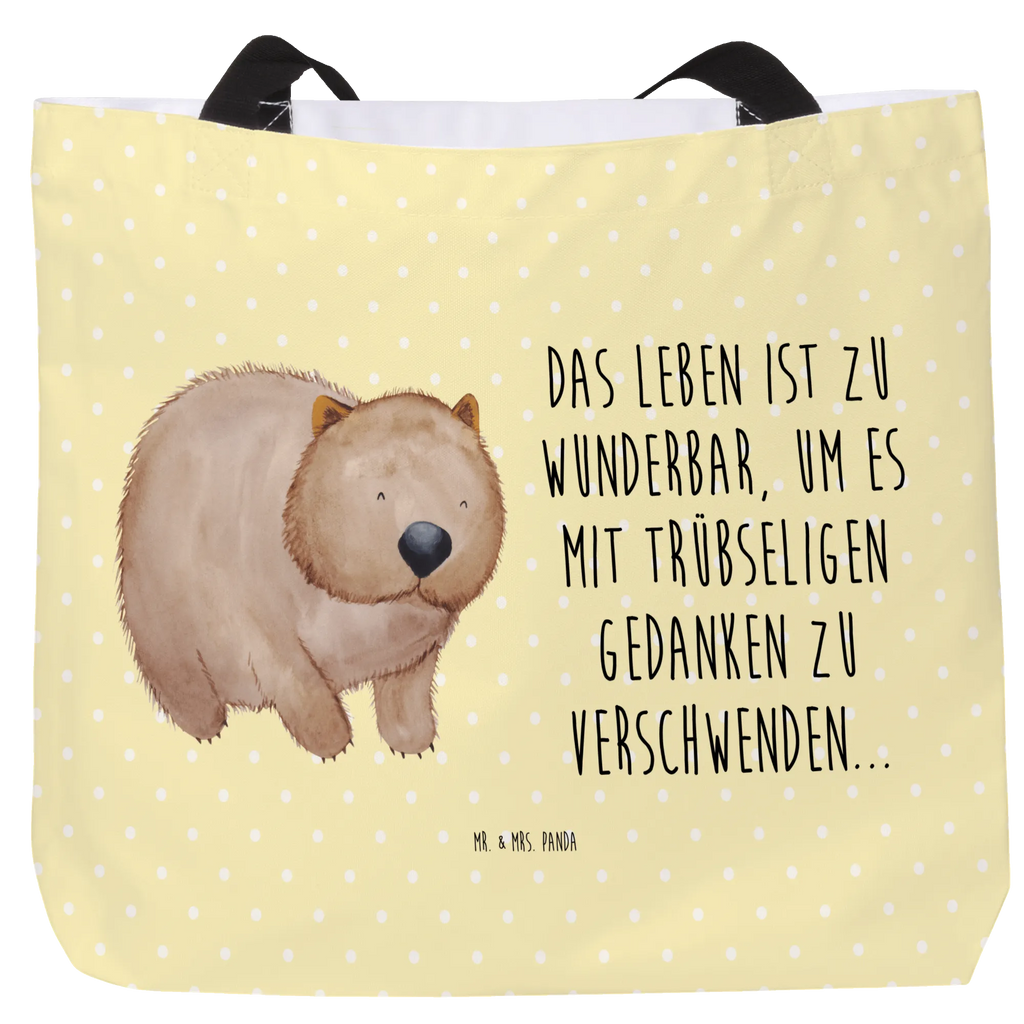 Shopper Wombat Beutel, Einkaufstasche, Tasche, Strandtasche, Einkaufsbeutel, Shopper, Schultasche, Freizeittasche, Tragebeutel, Schulbeutel, Alltagstasche, Tiermotive, Gute Laune, lustige Sprüche, Tiere, Wombat, Das Leben ist schön, Motivation, Spruch, Australien