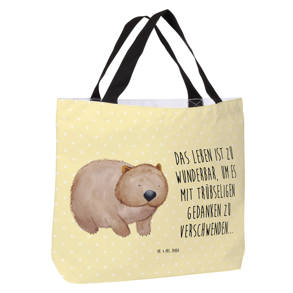 Shopper Wombat Beutel, Einkaufstasche, Tasche, Strandtasche, Einkaufsbeutel, Shopper, Schultasche, Freizeittasche, Tragebeutel, Schulbeutel, Alltagstasche, Tiermotive, Gute Laune, lustige Sprüche, Tiere, Wombat, Das Leben ist schön, Motivation, Spruch, Australien