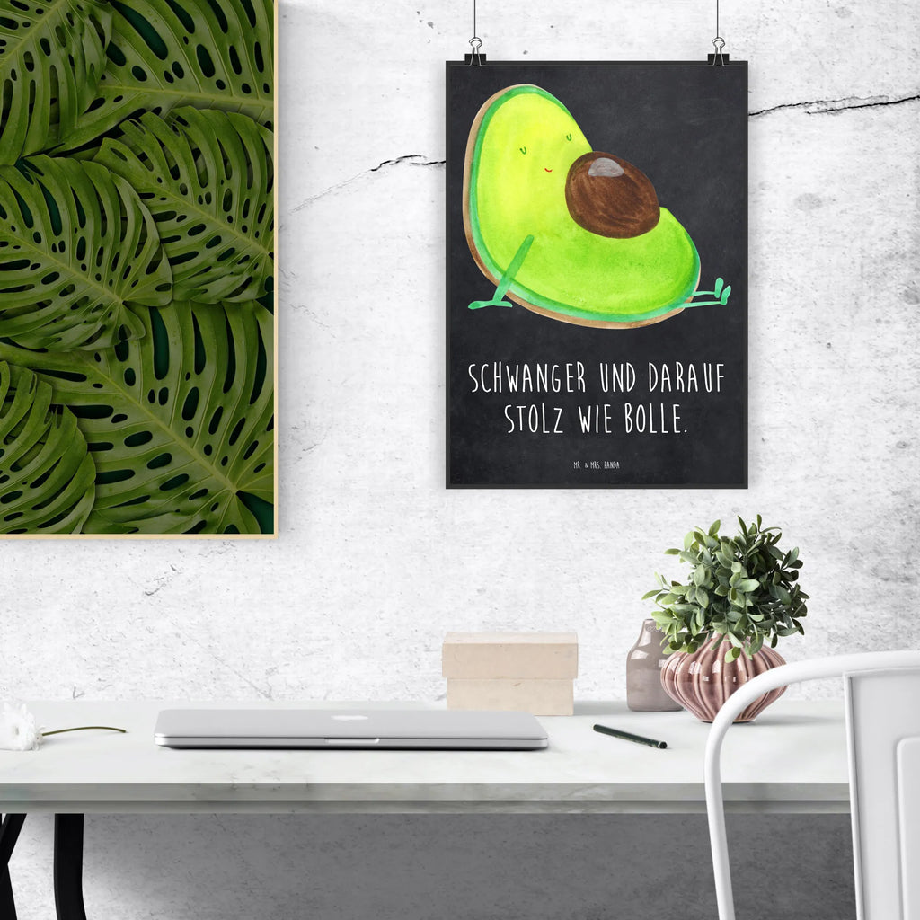 Poster Avocado Schwangerschaft Poster, Wandposter, Bild, Wanddeko, Küchenposter, Kinderposter, Wanddeko Bild, Raumdekoration, Wanddekoration, Handgemaltes Poster, Mr. & Mrs. Panda Poster, Designposter, Kunstdruck, Posterdruck, Avocado, Veggie, Vegan, Gesund, schwanger, Schwangerschaft, Babyparty, Babyshower