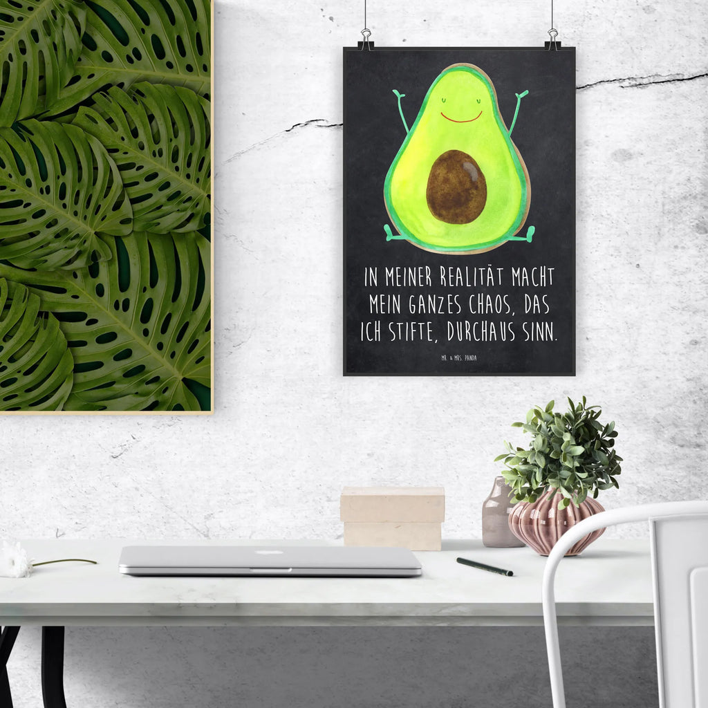 Poster Avocado Glücklich Poster, Wandposter, Bild, Wanddeko, Küchenposter, Kinderposter, Wanddeko Bild, Raumdekoration, Wanddekoration, Handgemaltes Poster, Mr. & Mrs. Panda Poster, Designposter, Kunstdruck, Posterdruck, Avocado, Veggie, Vegan, Gesund, Chaos