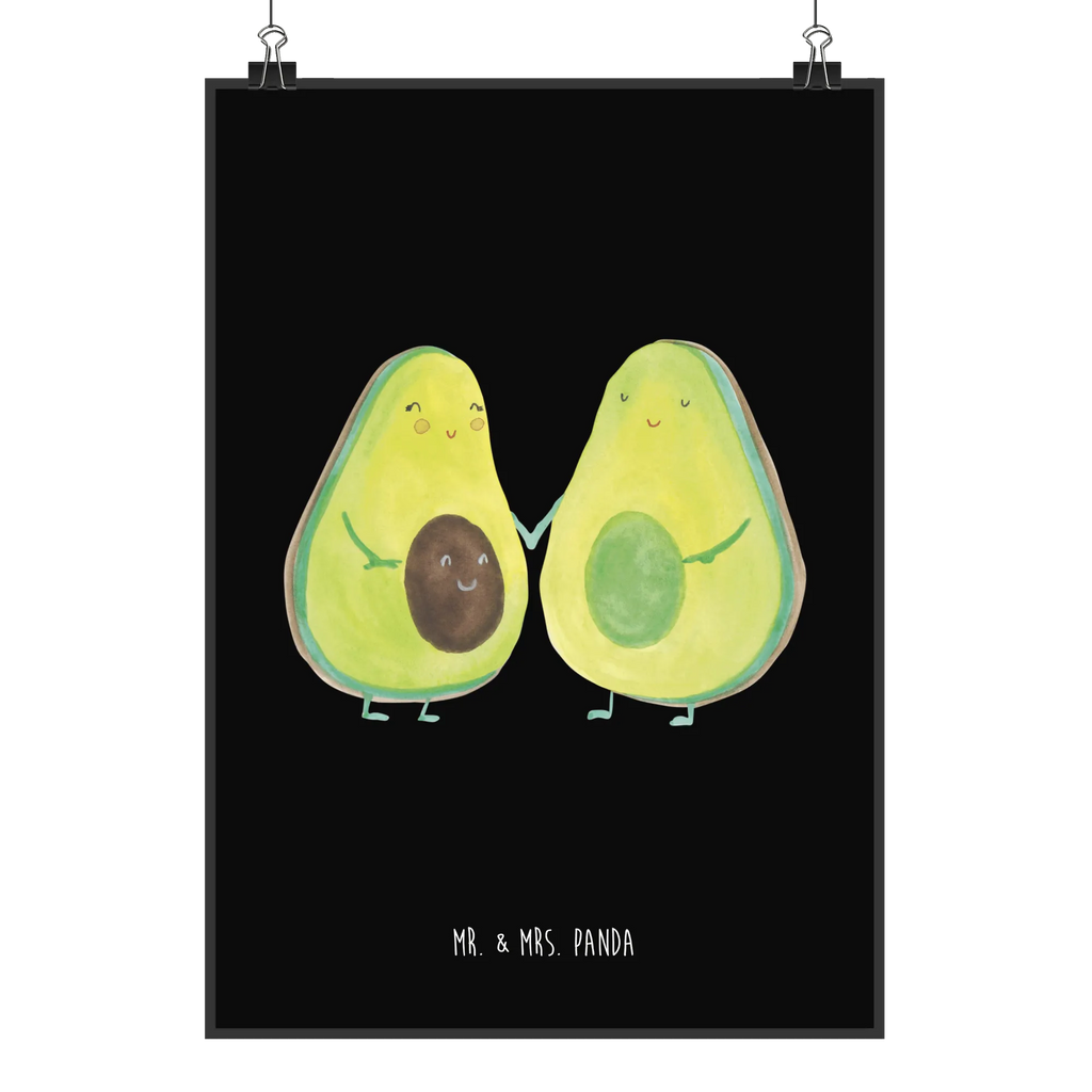 Poster Avocado Pärchen Poster, Wandposter, Bild, Wanddeko, Küchenposter, Kinderposter, Wanddeko Bild, Raumdekoration, Wanddekoration, Handgemaltes Poster, Mr. & Mrs. Panda Poster, Designposter, Kunstdruck, Posterdruck, Avocado, Veggie, Vegan, Gesund, Avocuddle, Liebe, Schwangerschaft, Familie, Babyshower, Babyparty, Hochzeit, Kinder, Avocados, Geburt