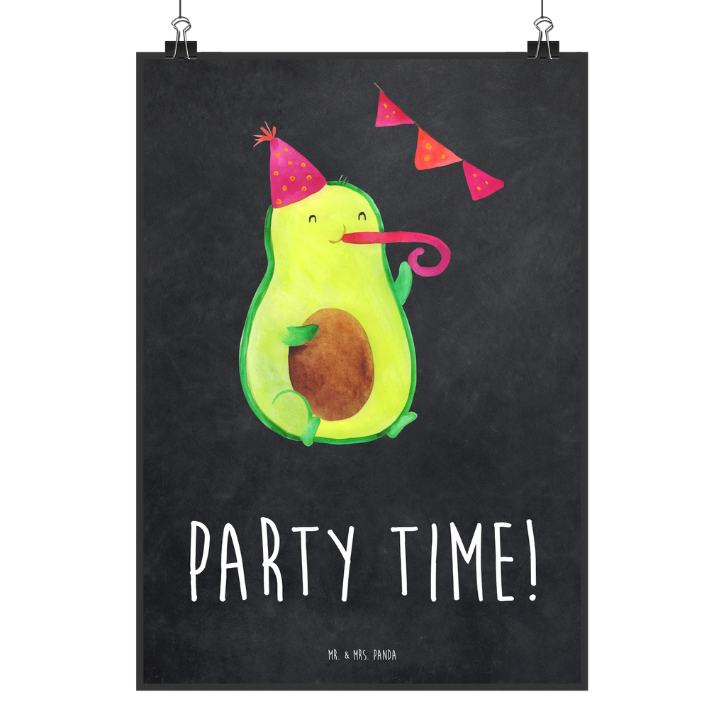 Poster Avocado Party Time Poster, Wandposter, Bild, Wanddeko, Küchenposter, Kinderposter, Wanddeko Bild, Raumdekoration, Wanddekoration, Handgemaltes Poster, Mr. & Mrs. Panda Poster, Designposter, Kunstdruck, Posterdruck, Avocado, Veggie, Vegan, Gesund