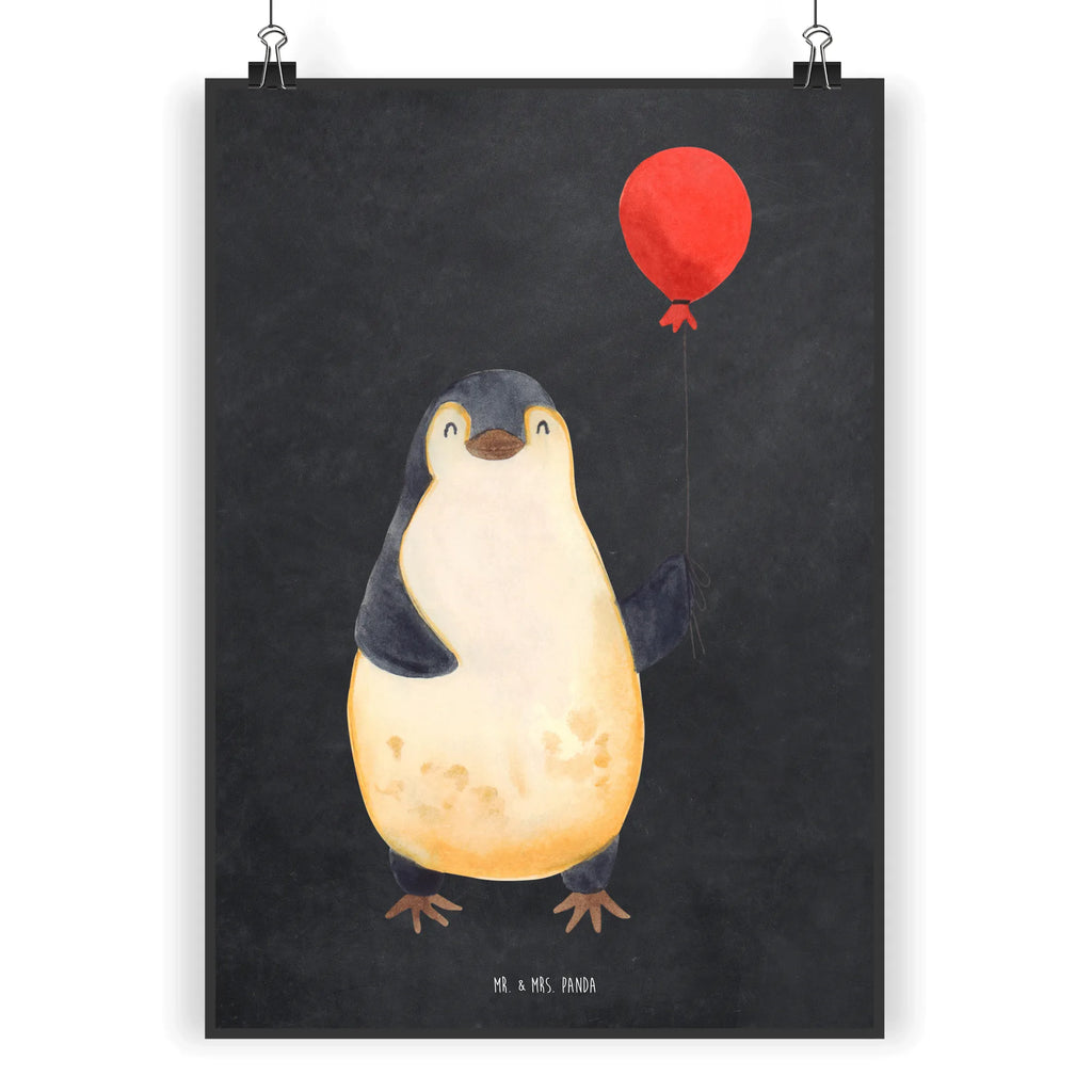 Poster Pinguin Luftballon Poster, Wandposter, Bild, Wanddeko, Küchenposter, Kinderposter, Wanddeko Bild, Raumdekoration, Wanddekoration, Handgemaltes Poster, Mr. & Mrs. Panda Poster, Designposter, Kunstdruck, Posterdruck, Pinguin, Pinguine, Luftballon, Tagträume, Lebenslust, Geschenk Freundin, Geschenkidee, beste Freundin, Motivation, Neustart, neues Leben, Liebe, Glück