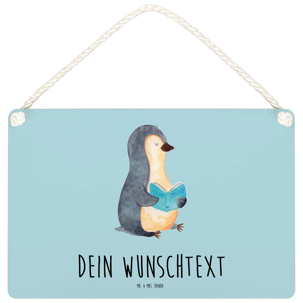 Personalisiertes Deko Schild Pinguin Buch Dekoschild, Deko Schild, Schild, Tür Schild, Türschild, Holzschild, Wandschild, Wanddeko, Pinguin, Pinguine, Buch, Lesen, Bücherwurm, Nichtstun, Faulenzen, Ferien, Urlaub, Freizeit