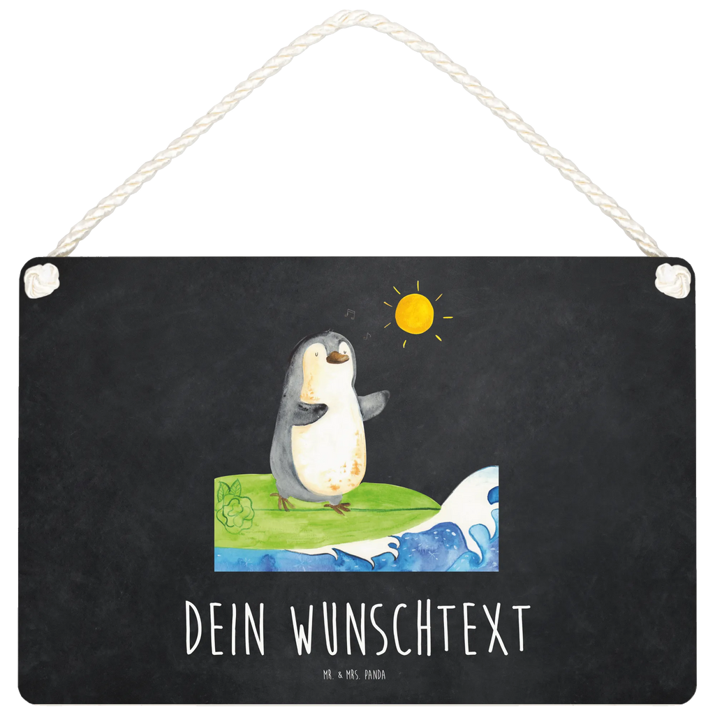 Personalisiertes Deko Schild Pinguin Surfer Dekoschild, Deko Schild, Schild, Tür Schild, Türschild, Holzschild, Wandschild, Wanddeko, Pinguin, Pinguine, surfen, Surfer, Hawaii, Urlaub, Wellen, Wellen reiten, Portugal