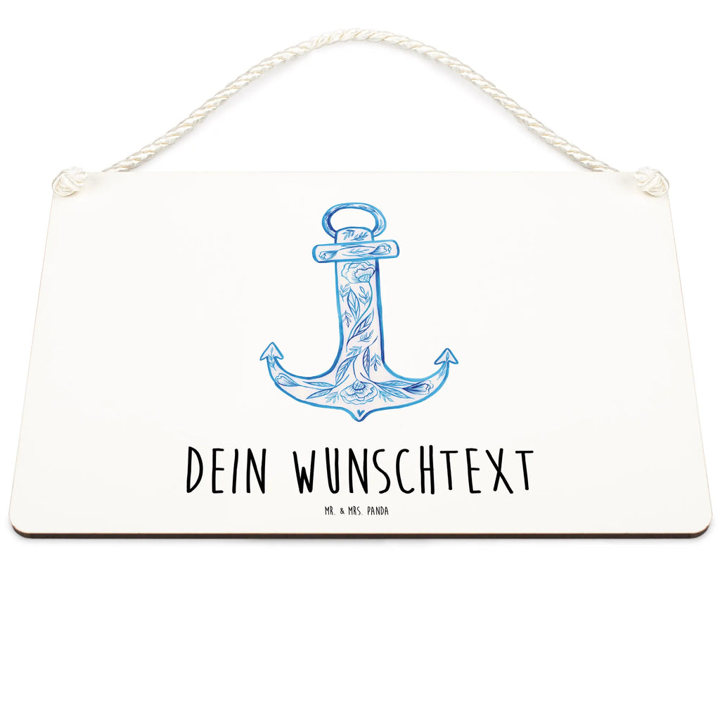 Personalisiertes Deko Schild Anker Blau Dekoschild, Deko Schild, Schild, Tür Schild, Türschild, Holzschild, Wandschild, Wanddeko, Tiermotive, Gute Laune, lustige Sprüche, Tiere