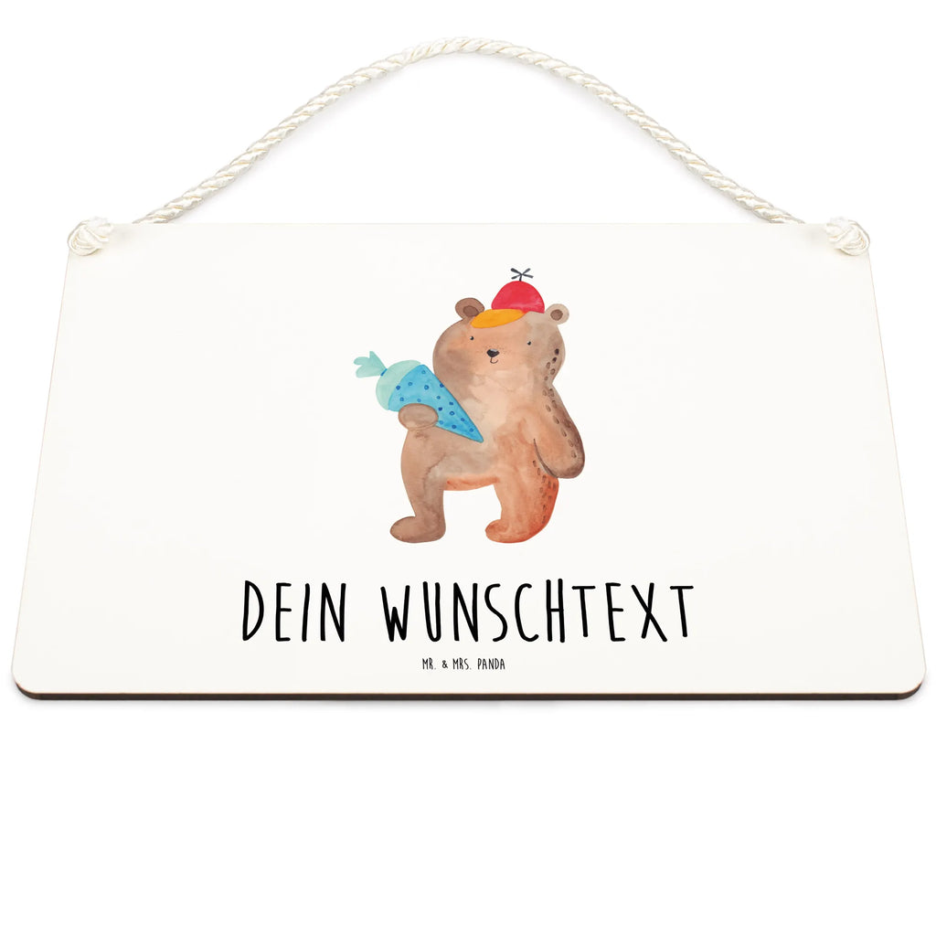 Personalisiertes Deko Schild Bär mit Schultüte Dekoschild, Deko Schild, Schild, Tür Schild, Türschild, Holzschild, Wandschild, Wanddeko, Bär, Teddy, Teddybär, Bär Motiv, Schultüte, Erster Schultag Geschenk, Einschulung Geschenk, Schule Geschenk, Grundschule, Schulanfang, Schulbeginn