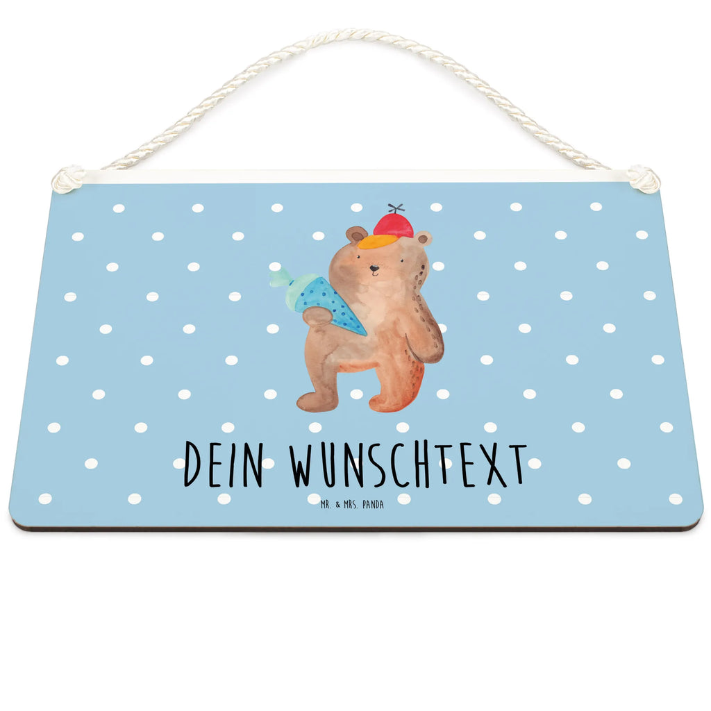 Personalisiertes Deko Schild Bär mit Schultüte Dekoschild, Deko Schild, Schild, Tür Schild, Türschild, Holzschild, Wandschild, Wanddeko, Bär, Teddy, Teddybär, Bär Motiv, Schultüte, Erster Schultag Geschenk, Einschulung Geschenk, Schule Geschenk, Grundschule, Schulanfang, Schulbeginn