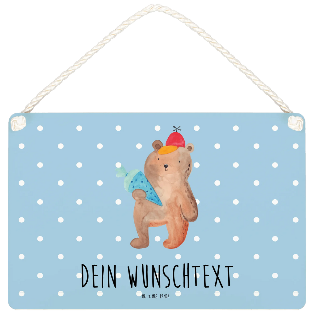 Personalisiertes Deko Schild Bär mit Schultüte Dekoschild, Deko Schild, Schild, Tür Schild, Türschild, Holzschild, Wandschild, Wanddeko, Bär, Teddy, Teddybär, Bär Motiv, Schultüte, Erster Schultag Geschenk, Einschulung Geschenk, Schule Geschenk, Grundschule, Schulanfang, Schulbeginn