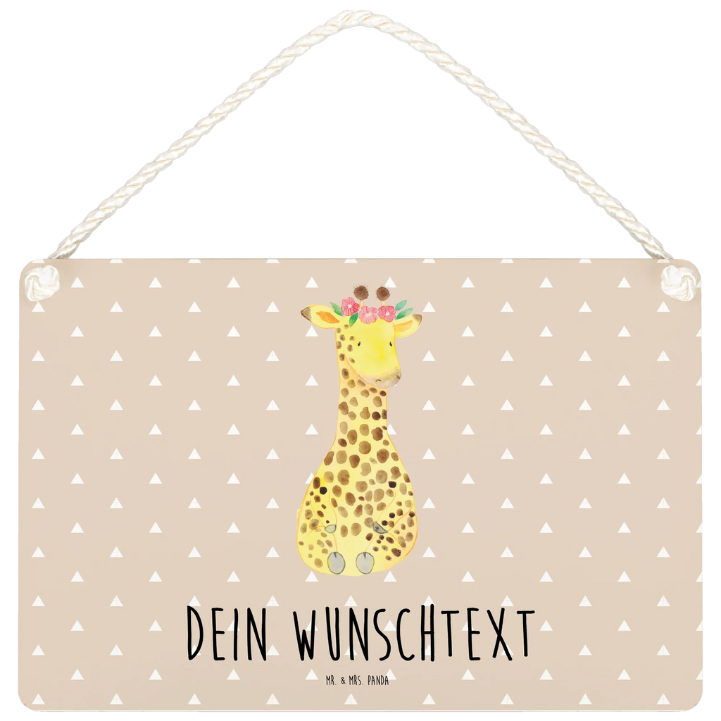 Personalisiertes Deko Schild Giraffe Blumenkranz Dekoschild, Deko Schild, Schild, Tür Schild, Türschild, Holzschild, Wandschild, Wanddeko, Afrika, Wildtiere, Giraffe, Blumenkranz, Abenteurer, Selbstliebe, Freundin