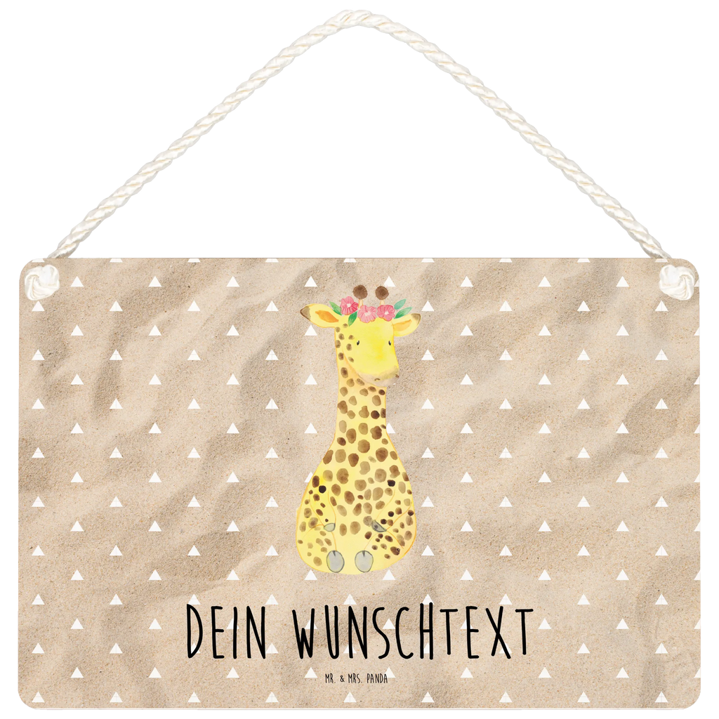 Personalisiertes Deko Schild Giraffe Blumenkranz Dekoschild, Deko Schild, Schild, Tür Schild, Türschild, Holzschild, Wandschild, Wanddeko, Afrika, Wildtiere, Giraffe, Blumenkranz, Abenteurer, Selbstliebe, Freundin