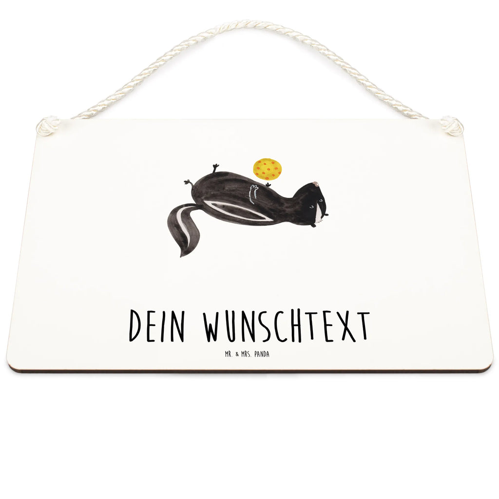 Personalisiertes Deko Schild Stinktier Ball Dekoschild, Deko Schild, Schild, Tür Schild, Türschild, Holzschild, Wandschild, Wanddeko, Stinktier, Skunk, Wildtier, Raubtier, Stinker, Stinki, verspielt, Weisheit