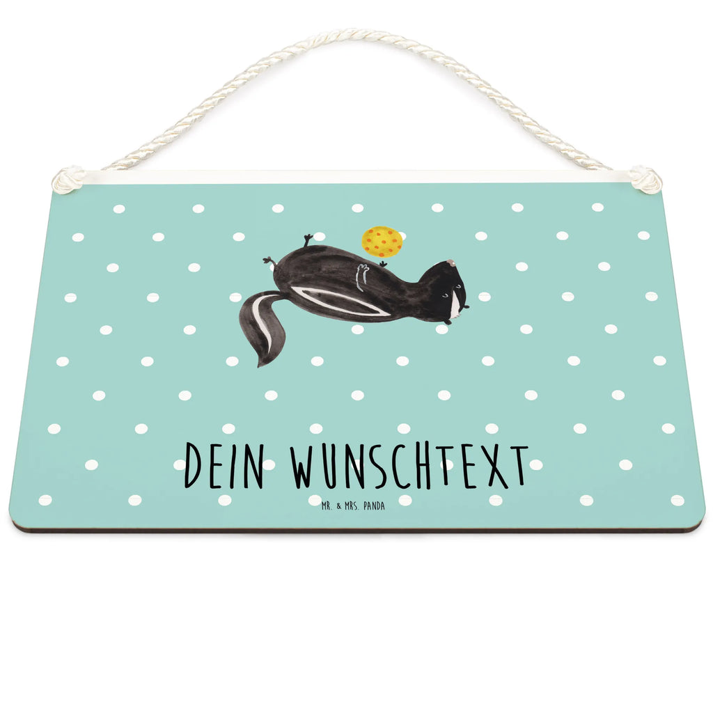 Personalisiertes Deko Schild Stinktier Ball Dekoschild, Deko Schild, Schild, Tür Schild, Türschild, Holzschild, Wandschild, Wanddeko, Stinktier, Skunk, Wildtier, Raubtier, Stinker, Stinki, verspielt, Weisheit