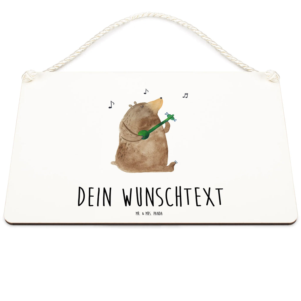 Personalisiertes Deko Schild Bär Gitarre Dekoschild, Deko Schild, Schild, Tür Schild, Türschild, Holzschild, Wandschild, Wanddeko, Bär, Teddy, Teddybär