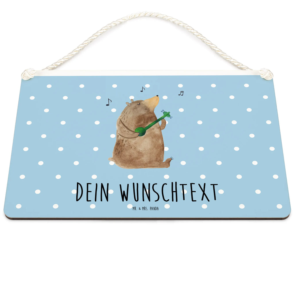 Personalisiertes Deko Schild Bär Gitarre Dekoschild, Deko Schild, Schild, Tür Schild, Türschild, Holzschild, Wandschild, Wanddeko, Bär, Teddy, Teddybär