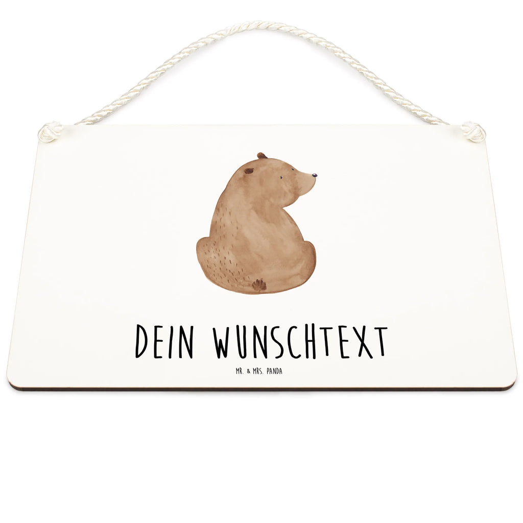 Personalisiertes Deko Schild Bär Schulterblick Dekoschild, Deko Schild, Schild, Tür Schild, Türschild, Holzschild, Wandschild, Wanddeko, Bär, Teddy, Teddybär, Selbstachtung, Weltansicht, Motivation, Bären, Bärenliebe, Weisheit