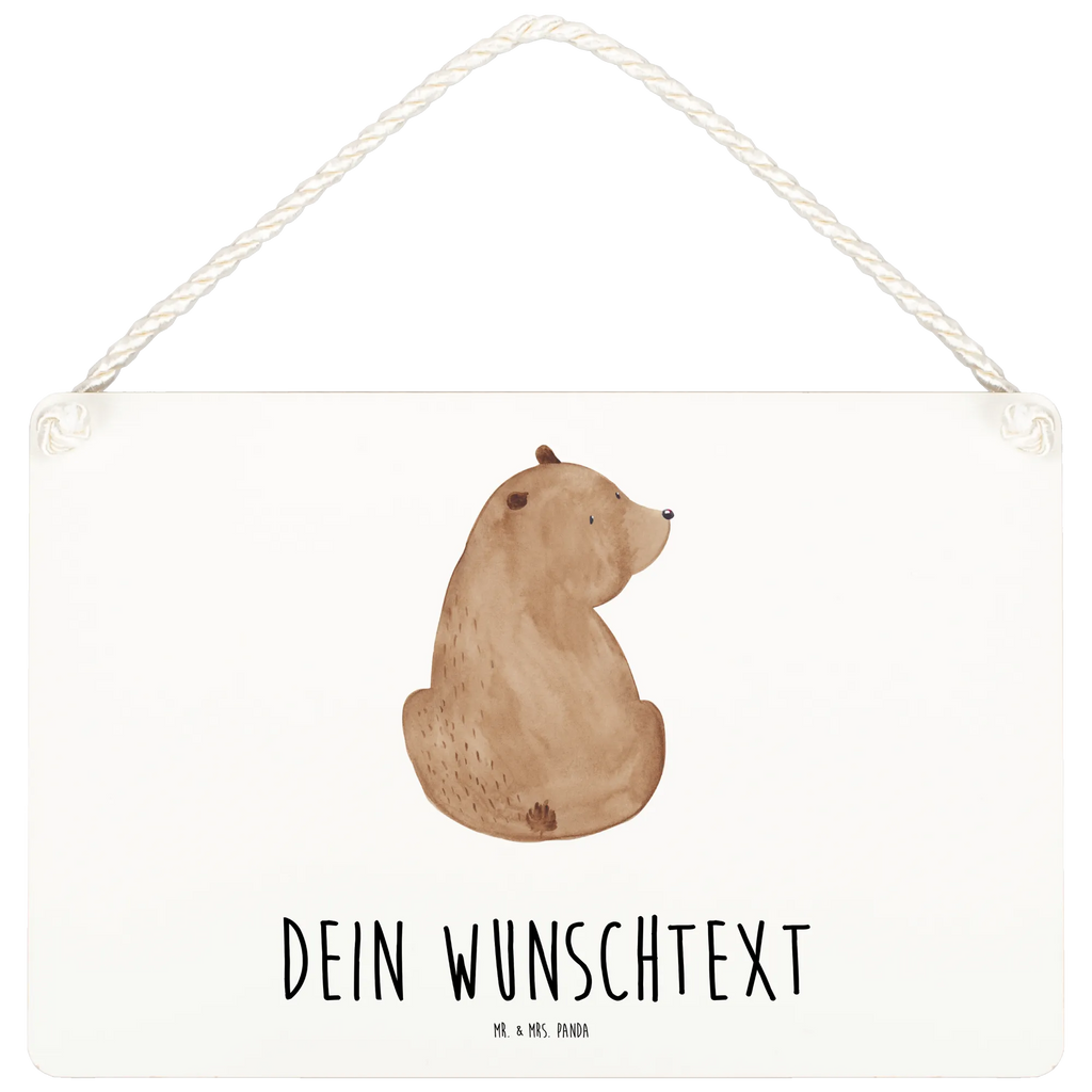 Personalisiertes Deko Schild Bär Schulterblick Dekoschild, Deko Schild, Schild, Tür Schild, Türschild, Holzschild, Wandschild, Wanddeko, Bär, Teddy, Teddybär, Selbstachtung, Weltansicht, Motivation, Bären, Bärenliebe, Weisheit