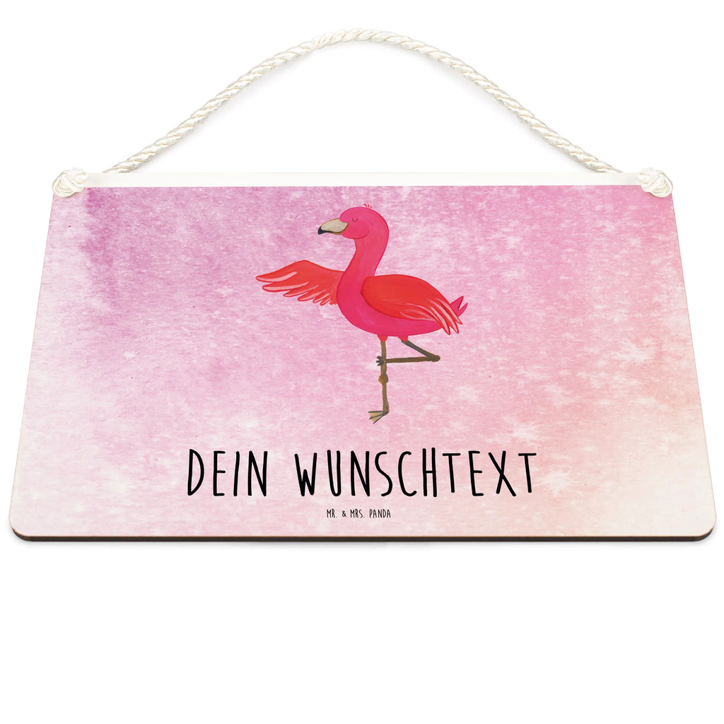 Personalisiertes Deko Schild Flamingo Yoga Dekoschild, Deko Schild, Schild, Tür Schild, Türschild, Holzschild, Wandschild, Wanddeko, Flamingo, Vogel, Yoga, Namaste, Achtsamkeit, Yoga-Übung, Entspannung, Ärger, Aufregen, Tiefenentspannung