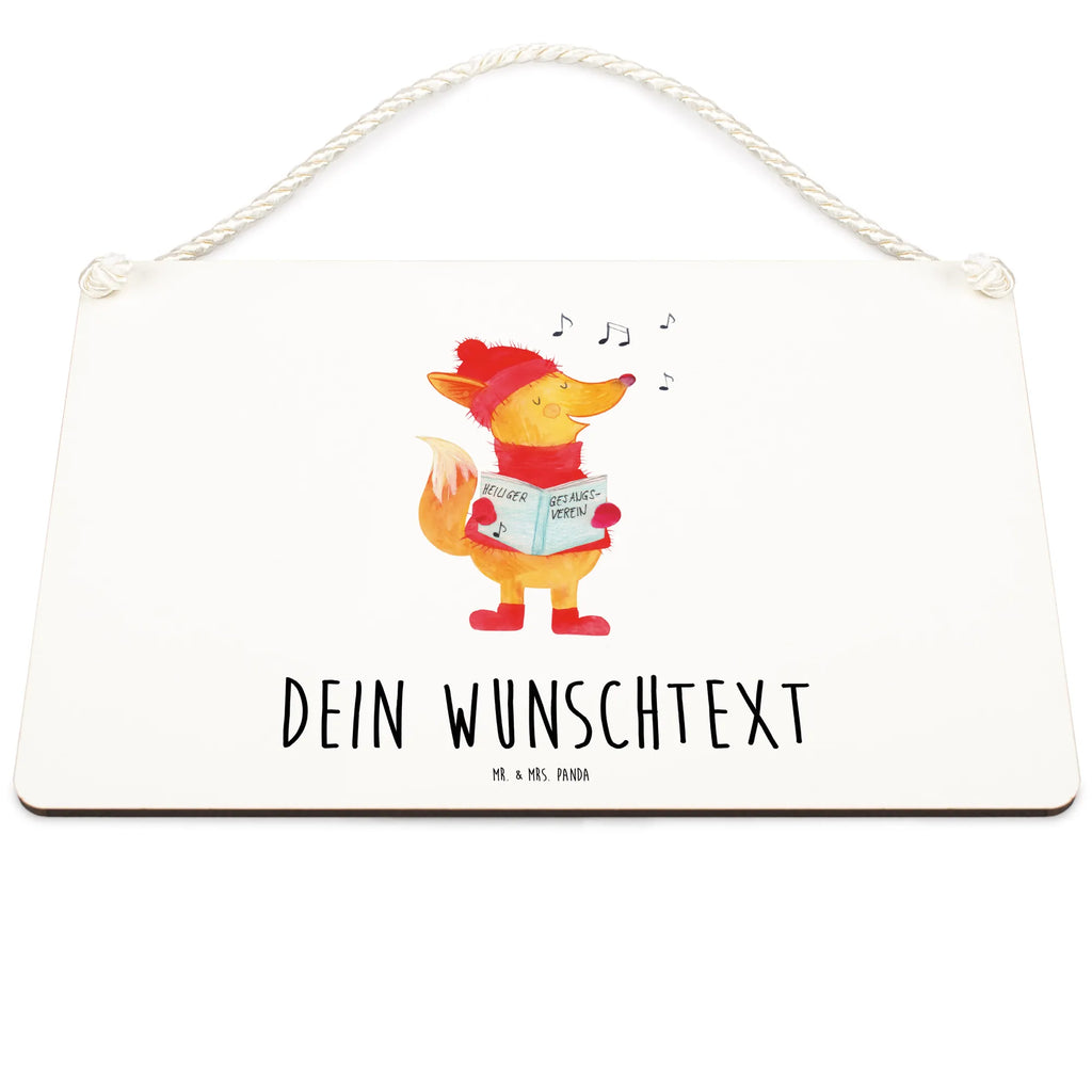 Personalisiertes Deko Schild Fuchs Sänger Dekoschild, Deko Schild, Schild, Tür Schild, Türschild, Holzschild, Wandschild, Wanddeko, Winter, Weihnachten, Weihnachtsdeko, Nikolaus, Advent, Heiligabend, Wintermotiv, Fuchs, Füchse, Sänger, Geschenk Sänger, Singen, Weihnachtslieder