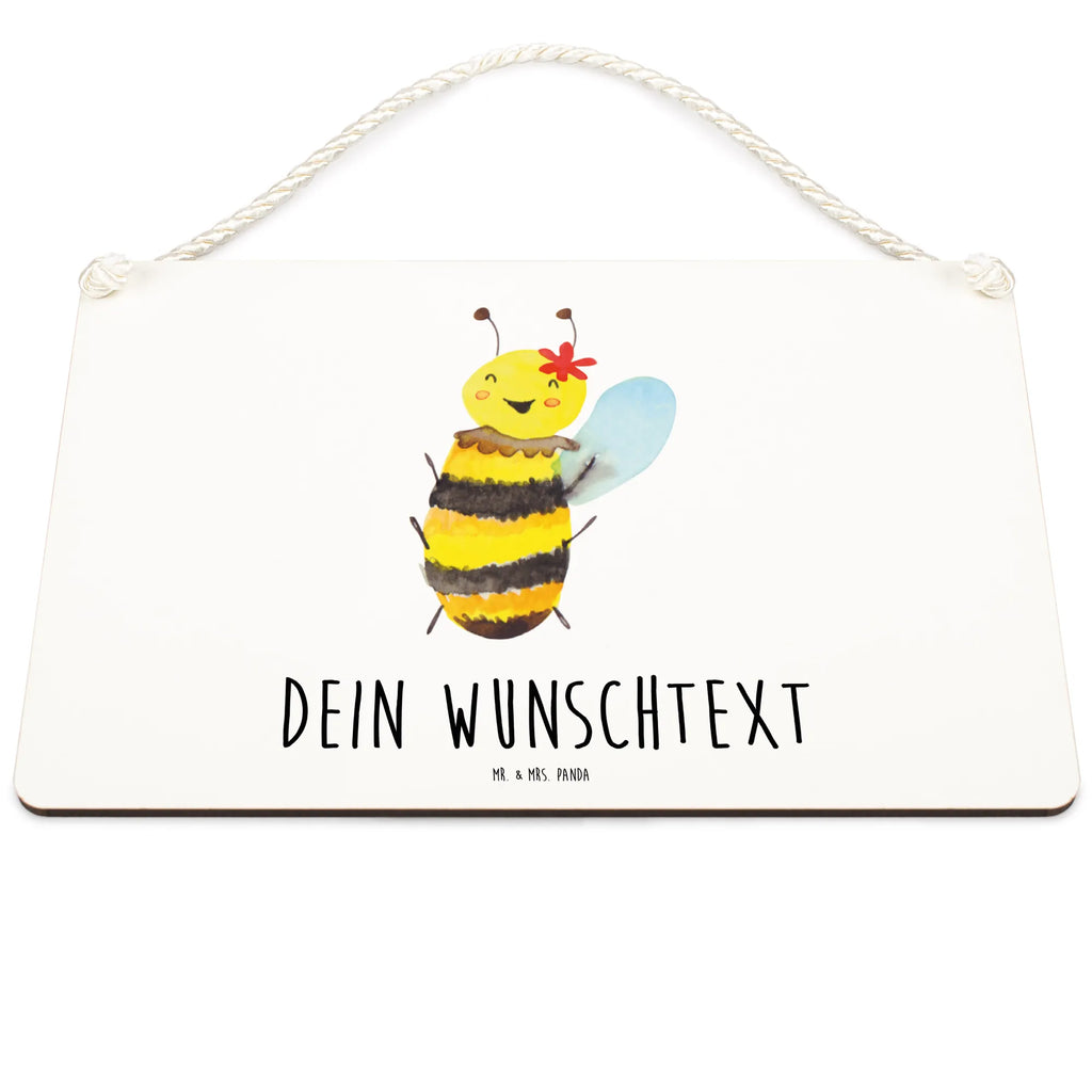 Personalisiertes Deko Schild Biene Happy Dekoschild, Deko Schild, Schild, Tür Schild, Türschild, Holzschild, Wandschild, Wanddeko, Biene, Wespe, Hummel