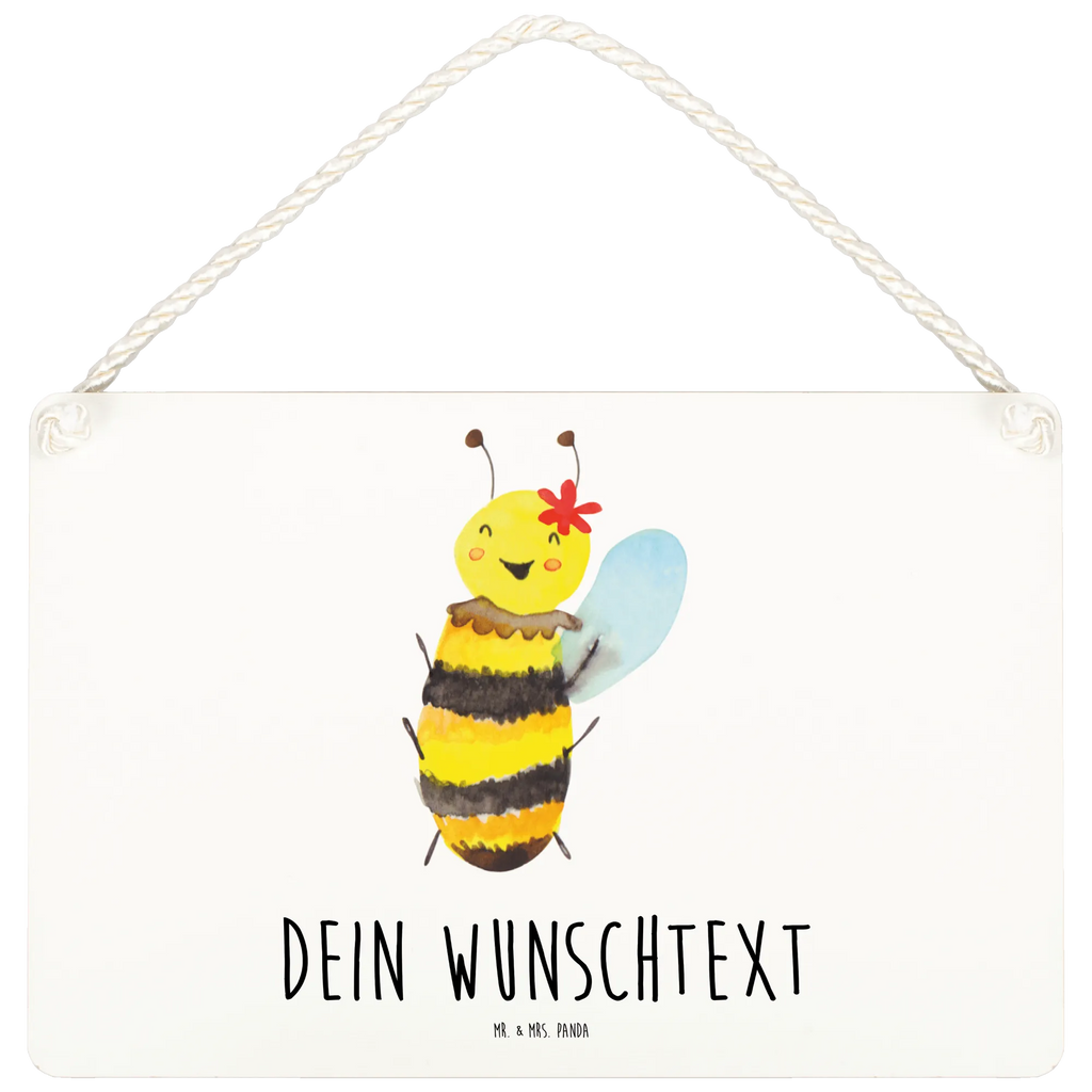 Personalisiertes Deko Schild Biene Happy Dekoschild, Deko Schild, Schild, Tür Schild, Türschild, Holzschild, Wandschild, Wanddeko, Biene, Wespe, Hummel