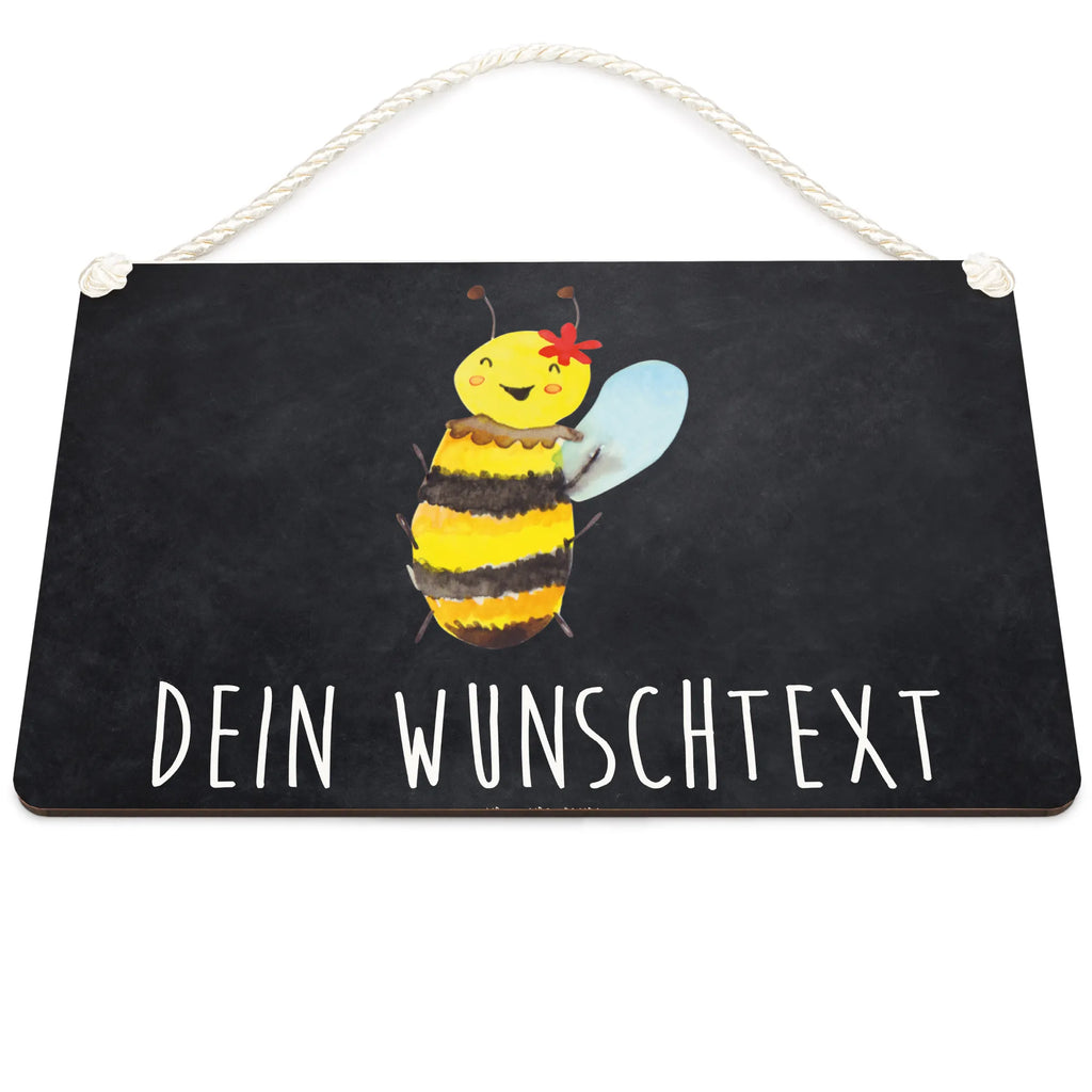 Personalisiertes Deko Schild Biene Happy Dekoschild, Deko Schild, Schild, Tür Schild, Türschild, Holzschild, Wandschild, Wanddeko, Biene, Wespe, Hummel